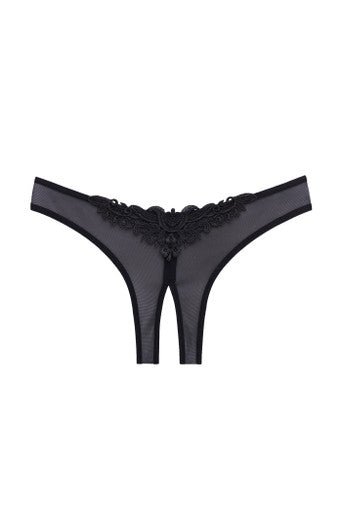 Sexy Paradise Mesh Crotchless Thong Panties - Lingerie for Women, Sensual Open-Crotch Underwear for Seduction & Intimacy - Perfect for Role Play, Boudoir Photography & Romantic Nights