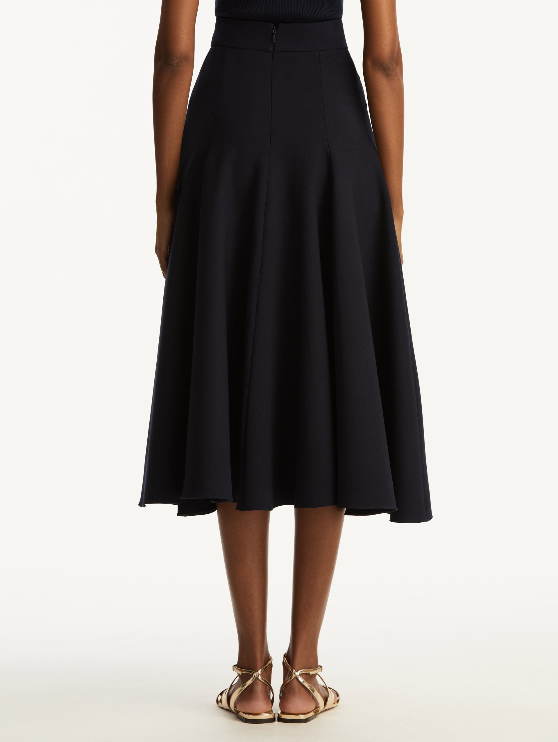 Flared Stretch Wool Skirt for Women - Comfortable & Elegant Mid-Length Skirt - Perfect for Office, Party & Fall/Winter Outfits