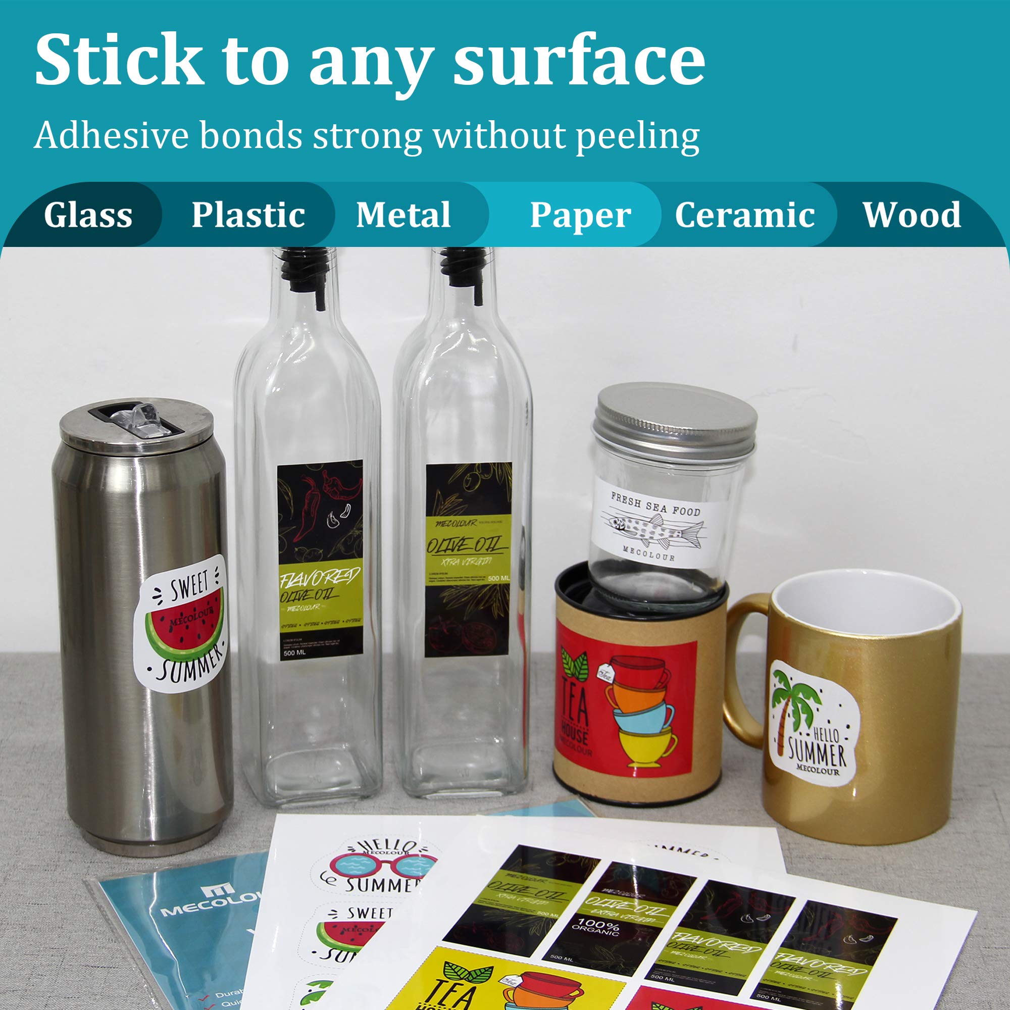 MECOLOUR Printable Glossy Sticker Paper 8.5