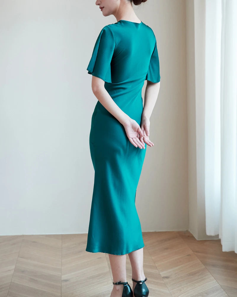 Elegant Women's V-Neck Silk Slip Dress - Soft & Comfortable Nightwear for Sleep, Loungewear & Special Occasions