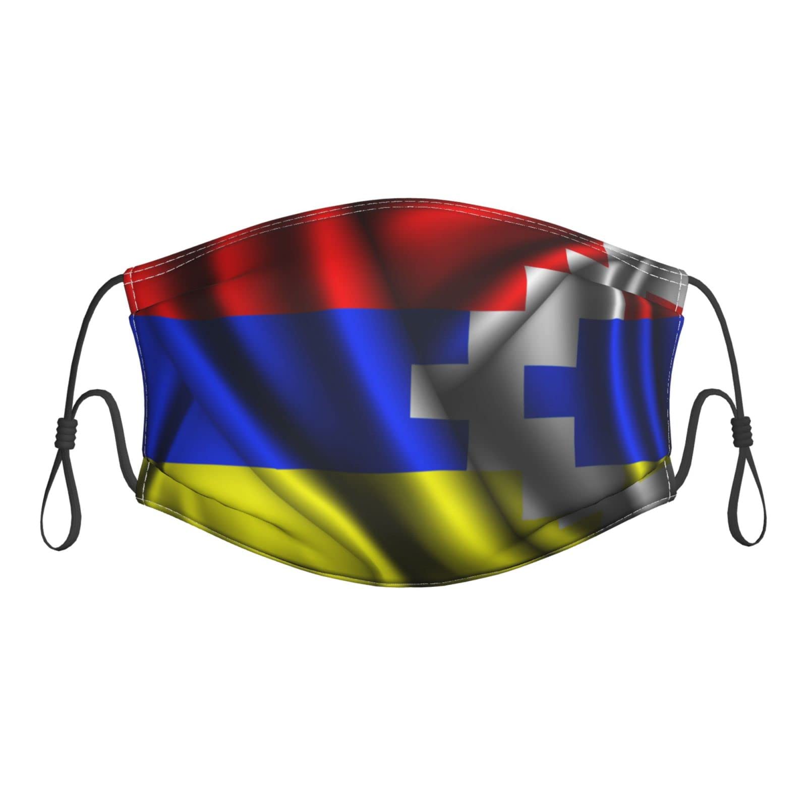 Reusable Adjustable Unisex Face Mask with Filter - Artsakh Flag Design for Dust Protection | Perfect for Outdoor Activities, Travel & Daily Commute