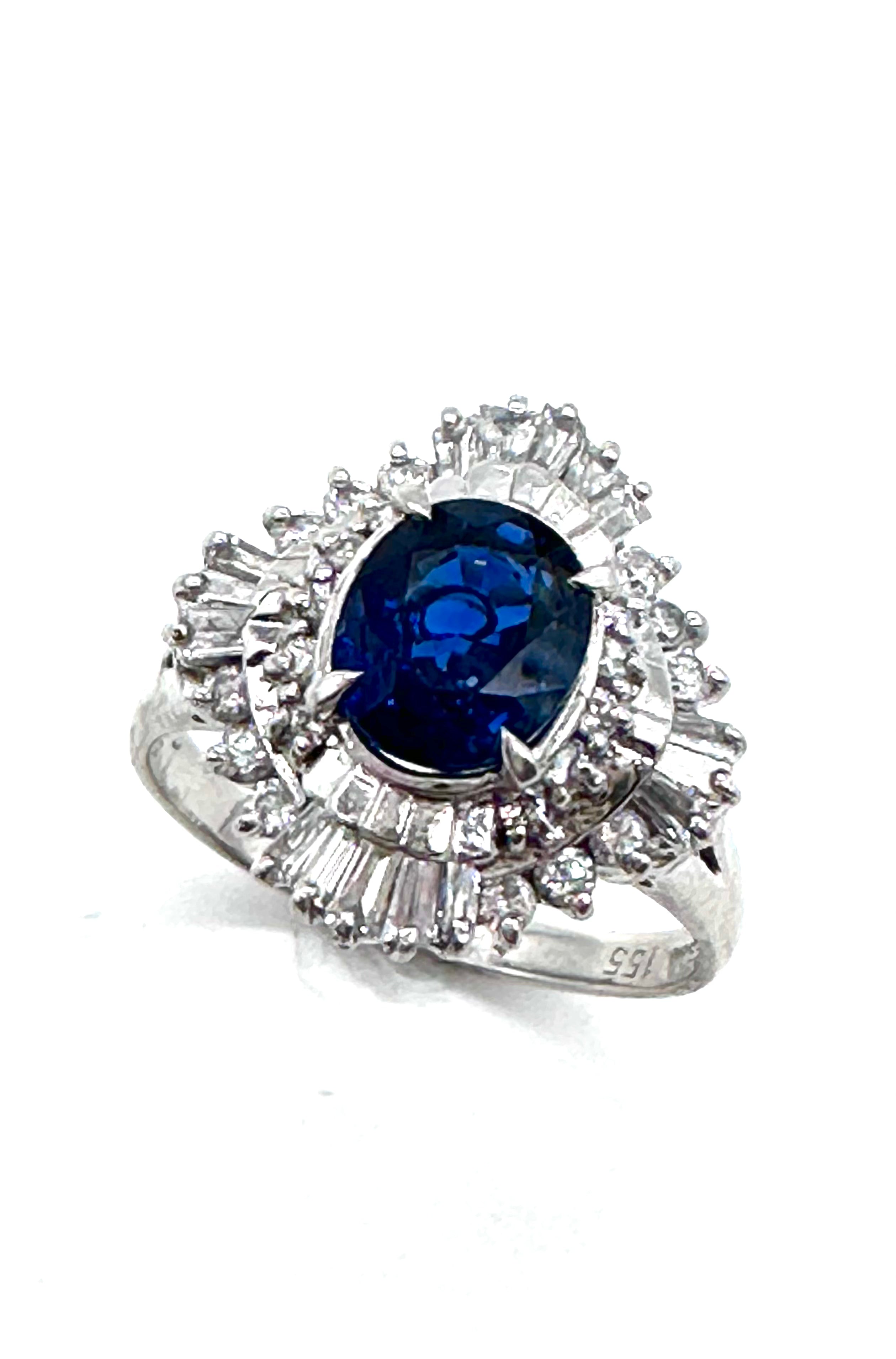 Exquisite 14K White Gold Sapphire and Diamond Engagement Ring for Women | Elegant Wedding, Anniversary & Gift Jewelry | Perfect for Proposals, Bridal & Special Occasions