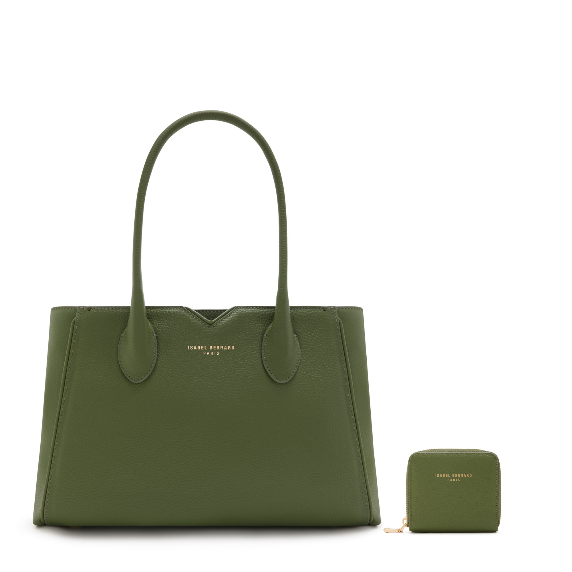 Isabel Green Calfskin Leather Handbag and Wallet Set for Women - Elegant Gift for Birthday, Anniversary & Travel Accessories
