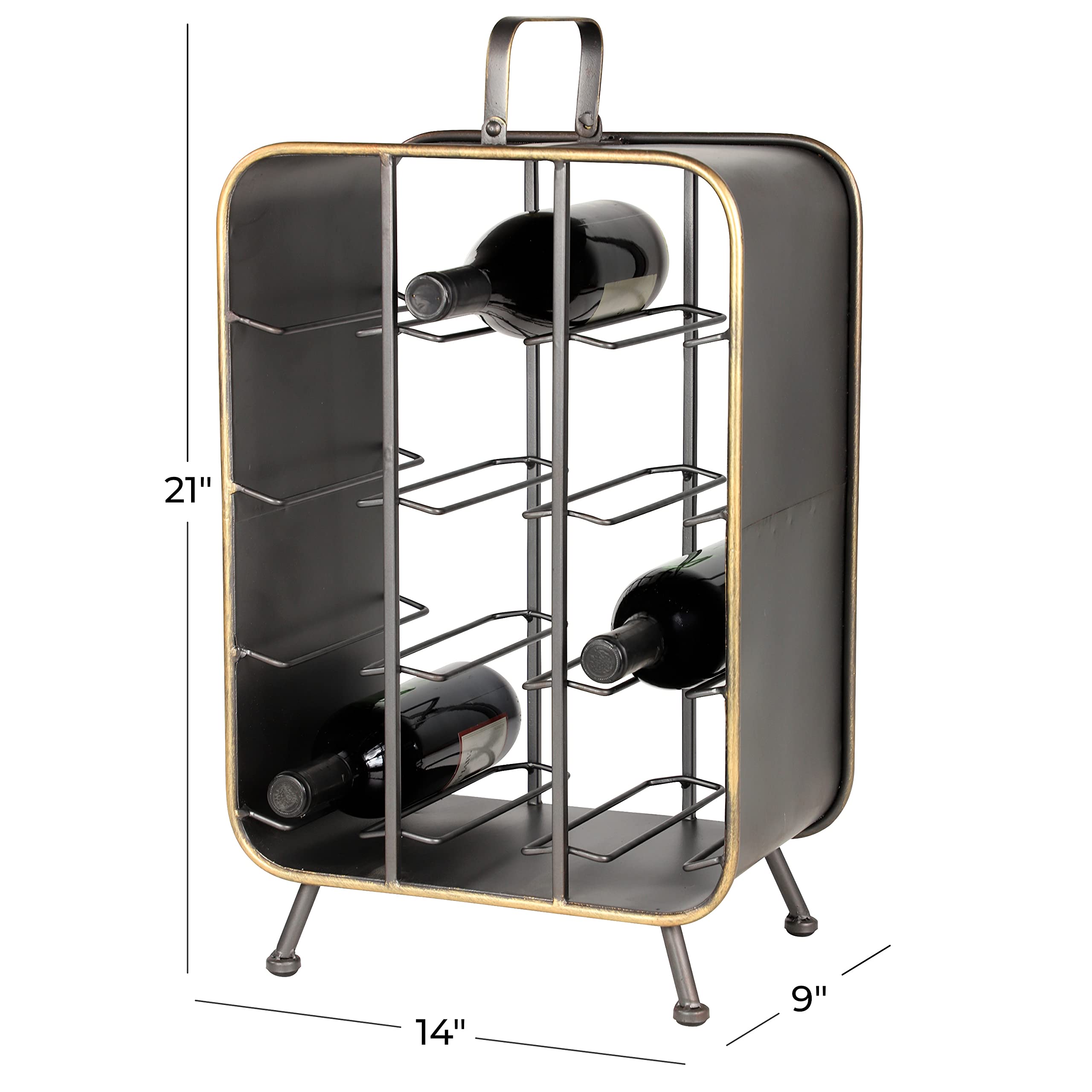 Deco 79 Industrial Metal Rectangle Wine Rack - 14