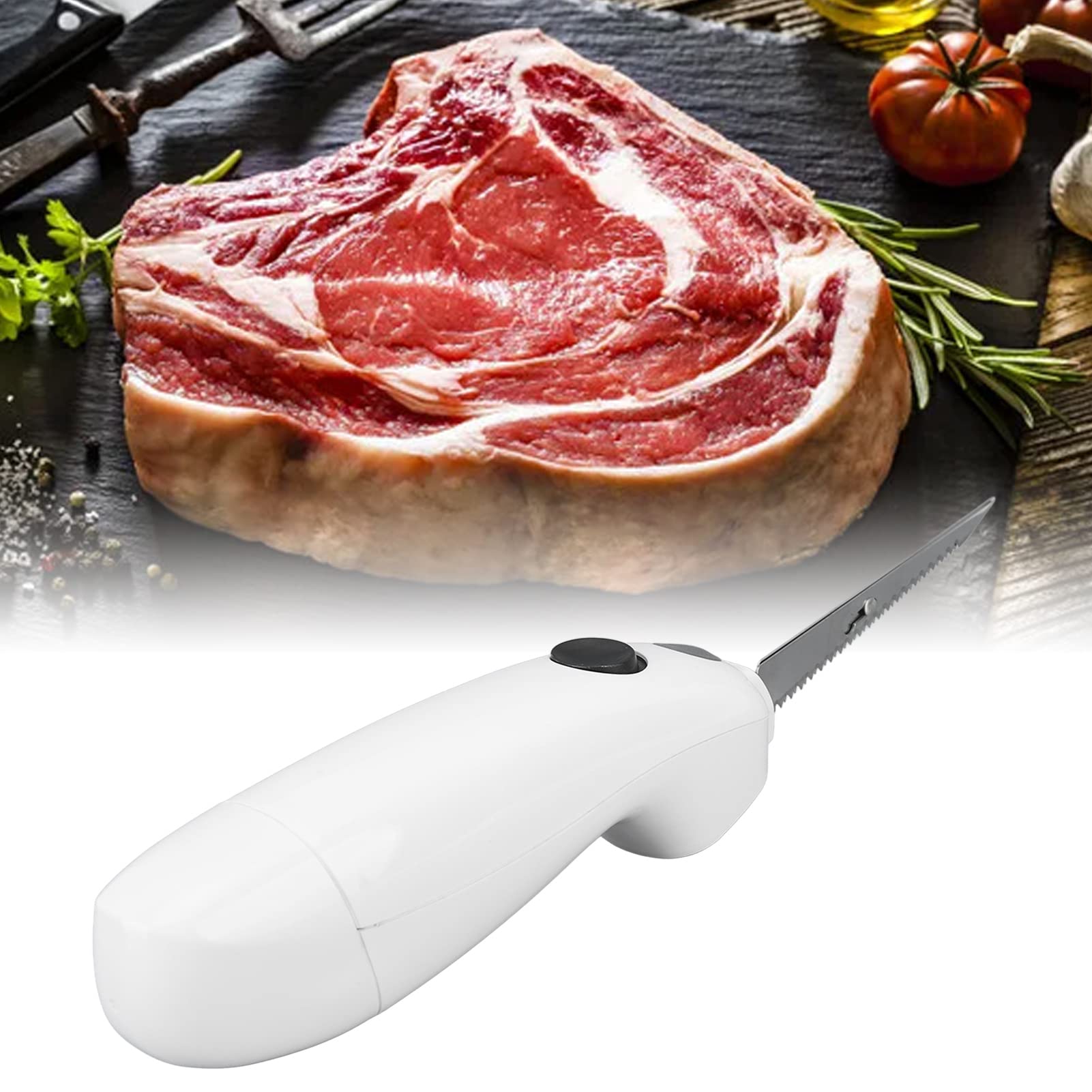 AYNEFY Cordless Electric Steak Knife Set - Rechargeable Battery Powered Carving Knife with Stainless Steel Serrated Blade for Slicing Meat, Turkey, Poultry, Bread - Perfect for Holiday Dinners, BBQ Parties & Kitchen Prep