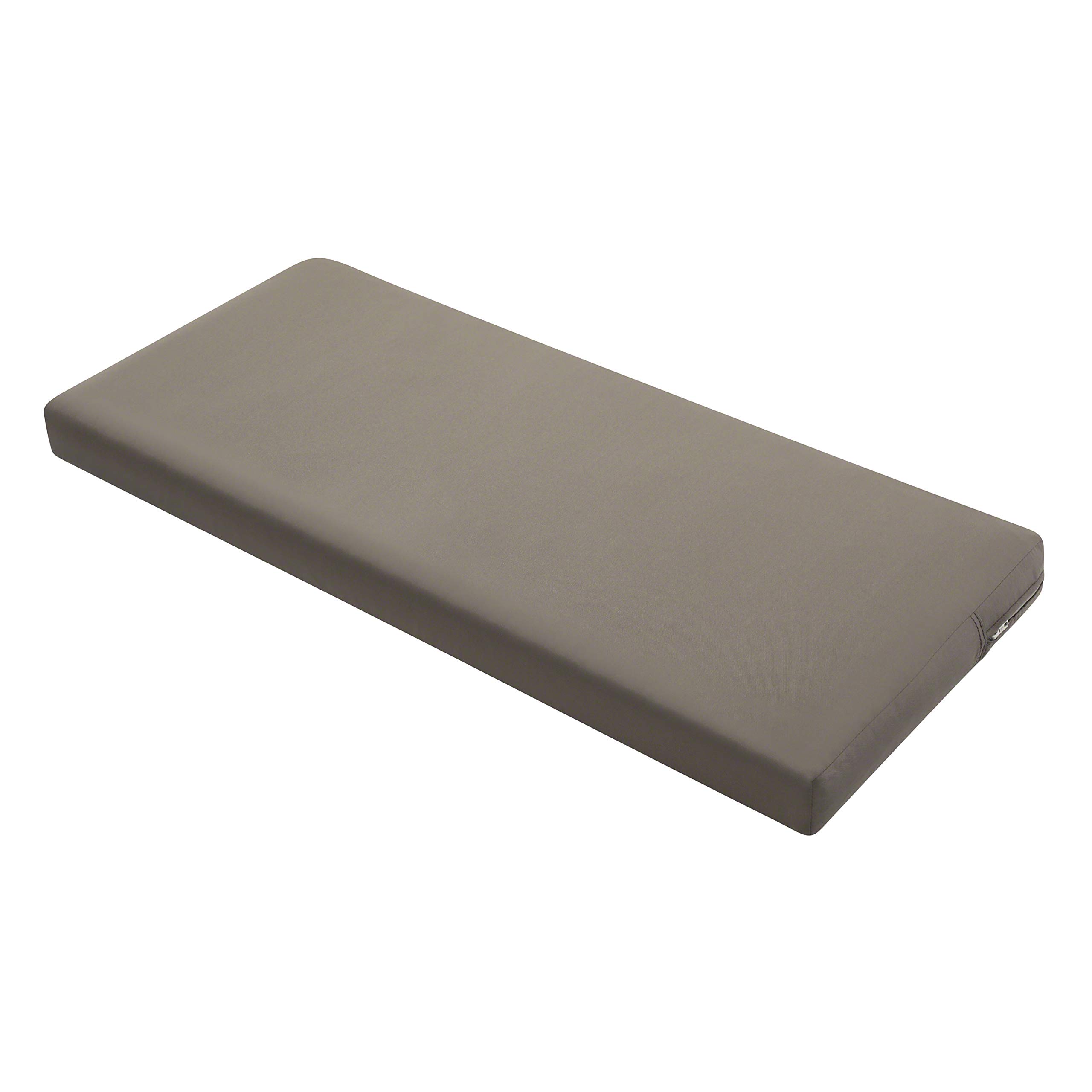 Classic Accessories Ravenna 48 x 18 x 3 Inch Water-Resistant Outdoor Bench Cushion - Dark Taupe Patio Furniture Cushion for Swing, Loveseat & Settee - Perfect for Garden, Deck & Backyard Relaxation