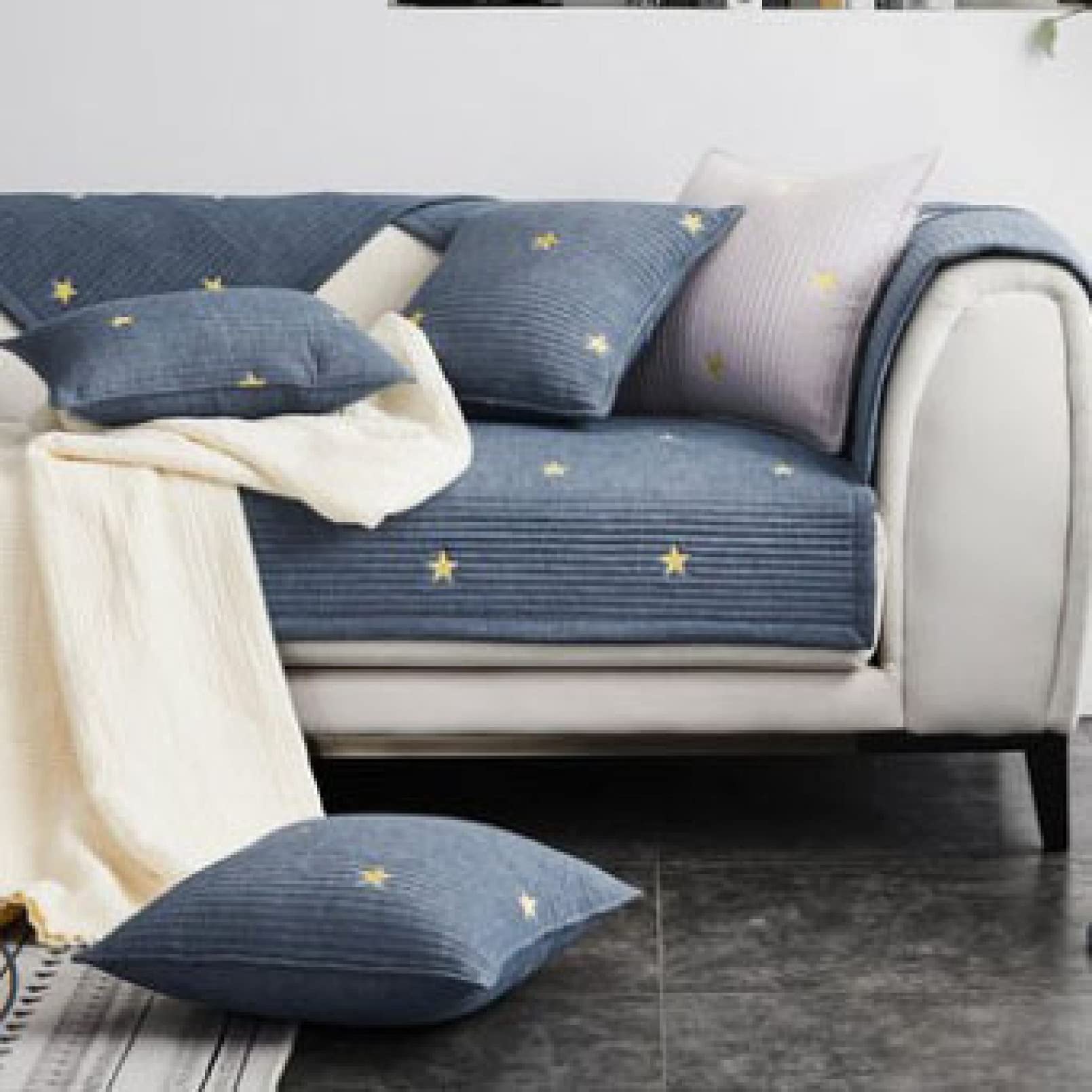 Super Stretch Sofa Covers - Water Resistant, Machine Washable Cotton Slipcovers for U-Shaped Couches - Furniture Protector Against Stains & Spills - Perfect for Home Decor & Pet Owners