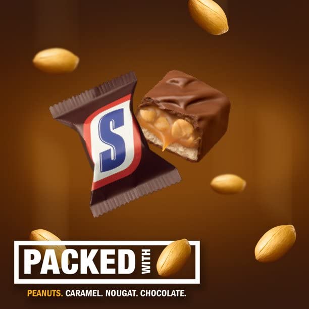 Snickers Minis Chocolate Caramel Candy Bars - Individually Wrapped Peanut Nougat Snack Size Candies - Bulk 1lb Pack for Halloween, Party Favors, Office Treats & Road Trips