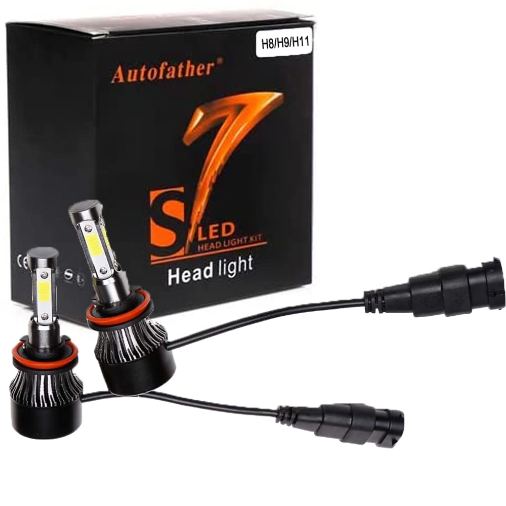 H11 H8 H9 LED Headlight Bulb Conversion Kit - 16000LM 180W Super Bright 6000K White Light - Plug and Play Low Beam/High Beam/Fog Light Replacement - Perfect for Night Driving & Off-Road Adventures (2 Pack)