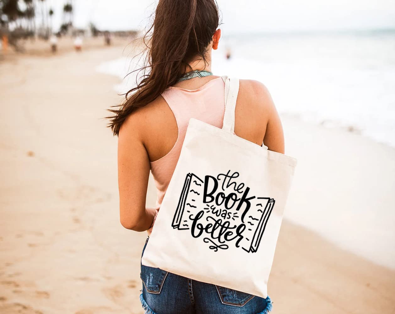 Book Lover Tote Bag - Reusable Shopping Bag for Women, Travel & Grocery