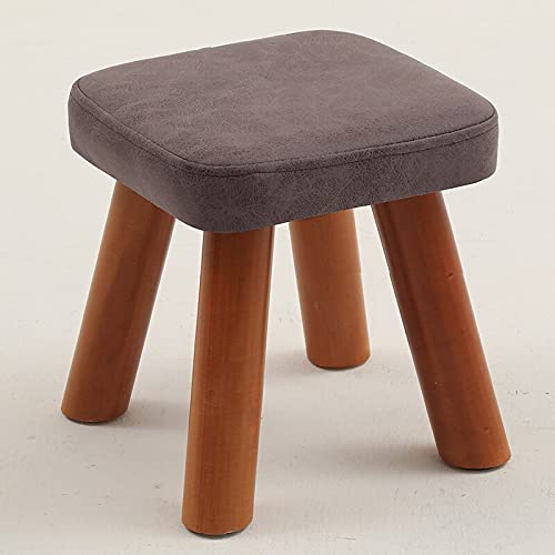 Solid Wood Foot Stool - Small Bench for Changing Shoes, Tea Table, Sofa Footrest - 28cm Square Stool with Fabric Cover (Color A) - Perfect for Living Room, Bedroom & Entryway Decor
