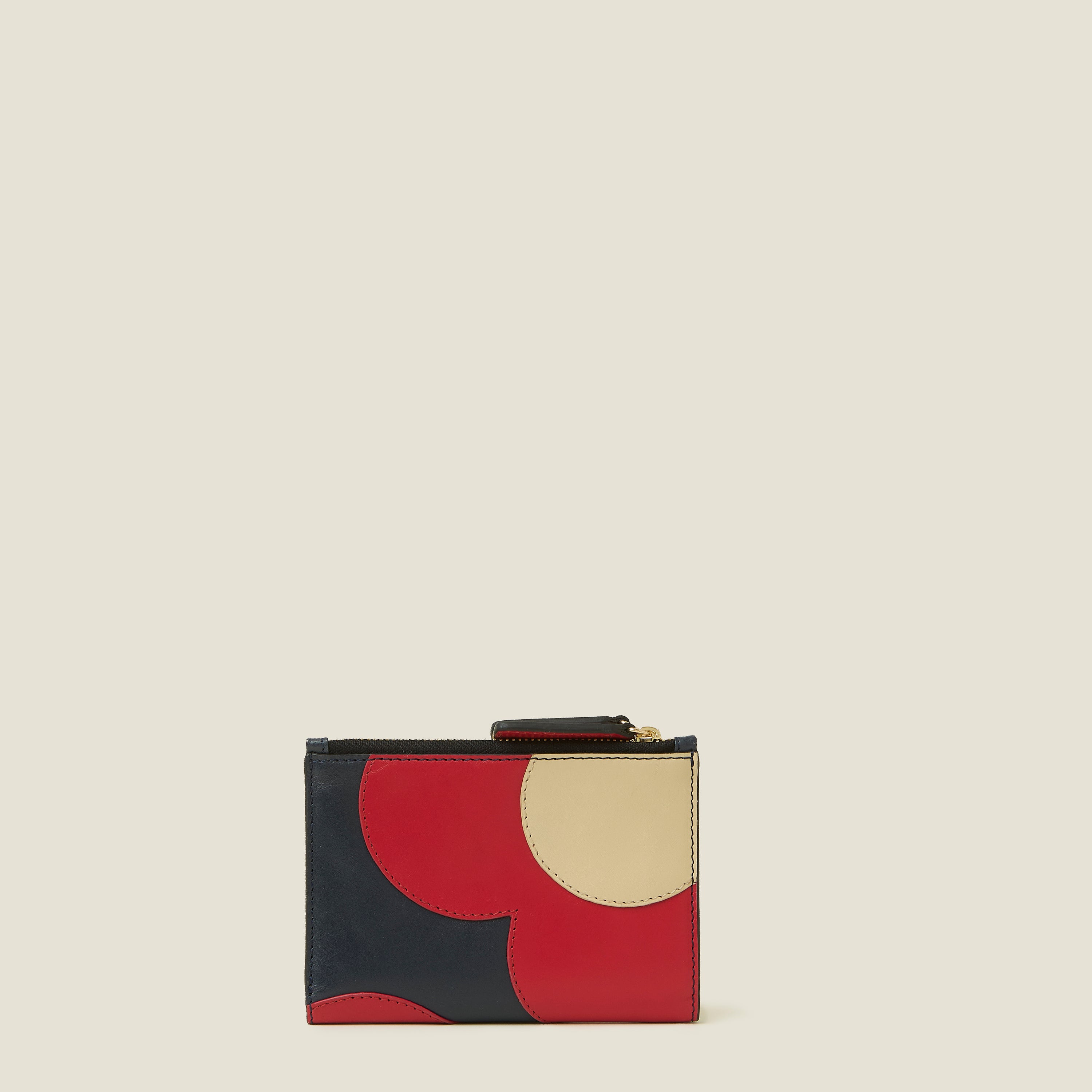Two Way Coin Purse with Spot Flower Design - Navy Blue Wallet for Cash & Cards | Perfect for Travel, Shopping, and Everyday Use