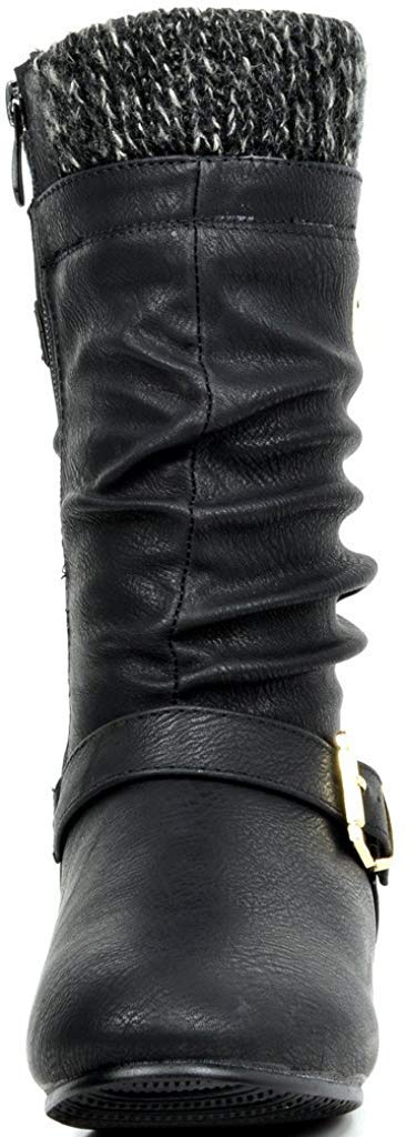 DREAM PAIRS Girls Faux Fur Lined Knee High Winter Riding Boots for Toddler Little Kid Big Kid - Warm Snow Boots for School Outdoor Winter Activities