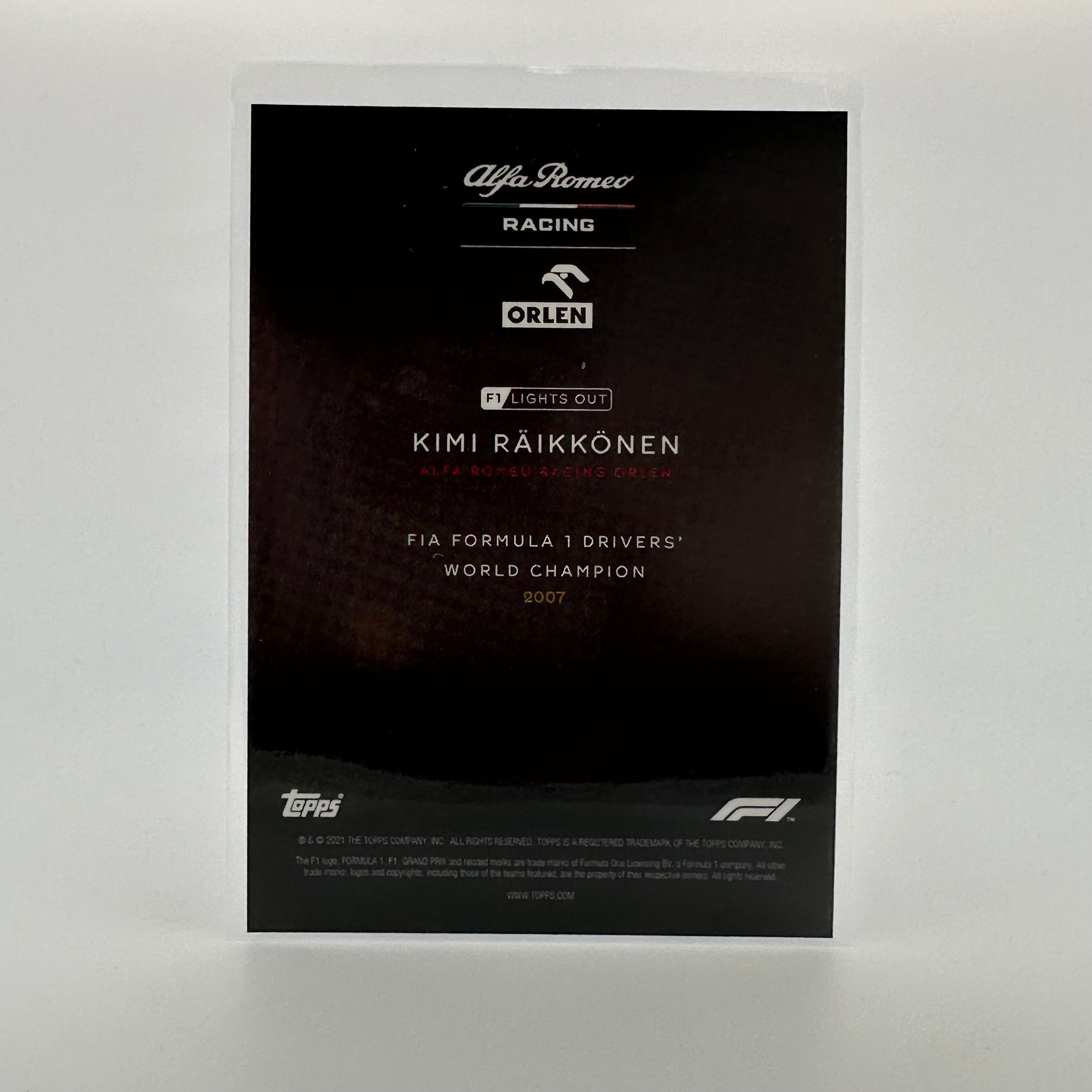 Kimi Raikkonen 2007 F1 World Champion Red Parallel Collectible Card - Perfect for Motorsports Memorabilia Collections & F1 Fan Displays