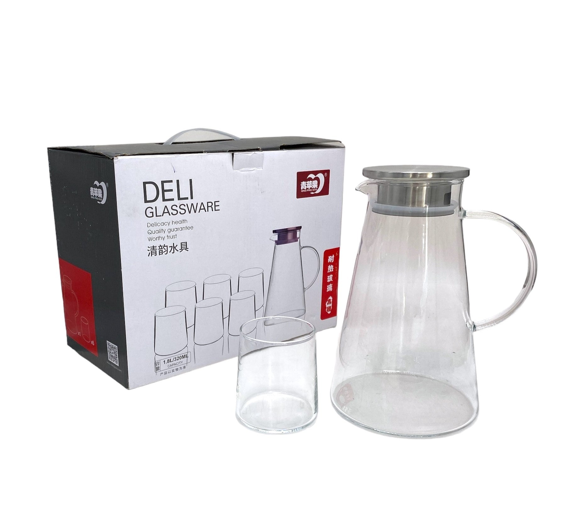 6-Piece Glass Tumbler Set with Pitcher - Perfect for Iced Tea, Lemonade & Summer Drinks - Durable & Stylish Drinkware for Parties, BBQs & Home Entertaining