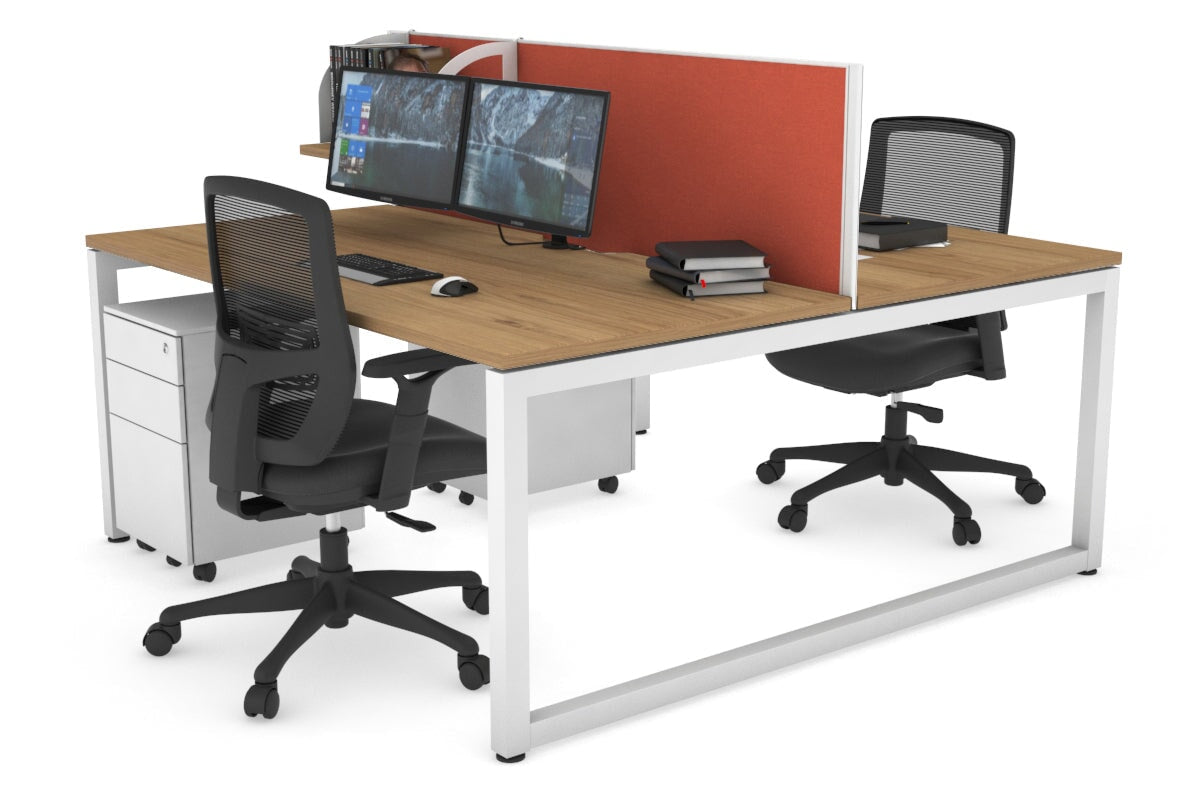 Quadro Loop Legs 2 Person Office Workstation - 1600L x 800W with Cable Management - Modern Shared Desk for Collaborative Workspaces & Home Offices