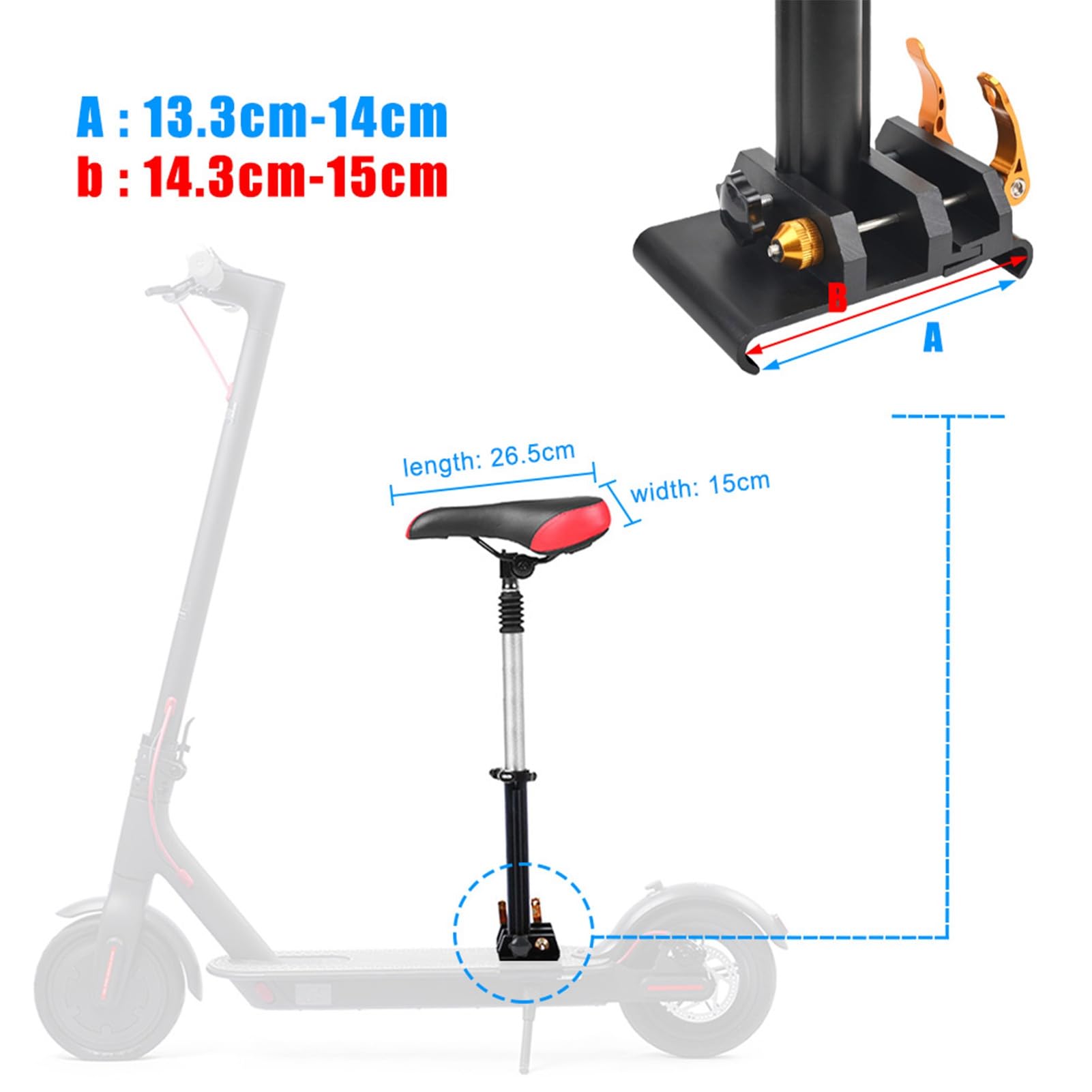 **Breathable Padded Aluminum Alloy Electric Scooter Seat - Adjustable & Foldable for Adults - Perfect for Commuting & Urban Travel**