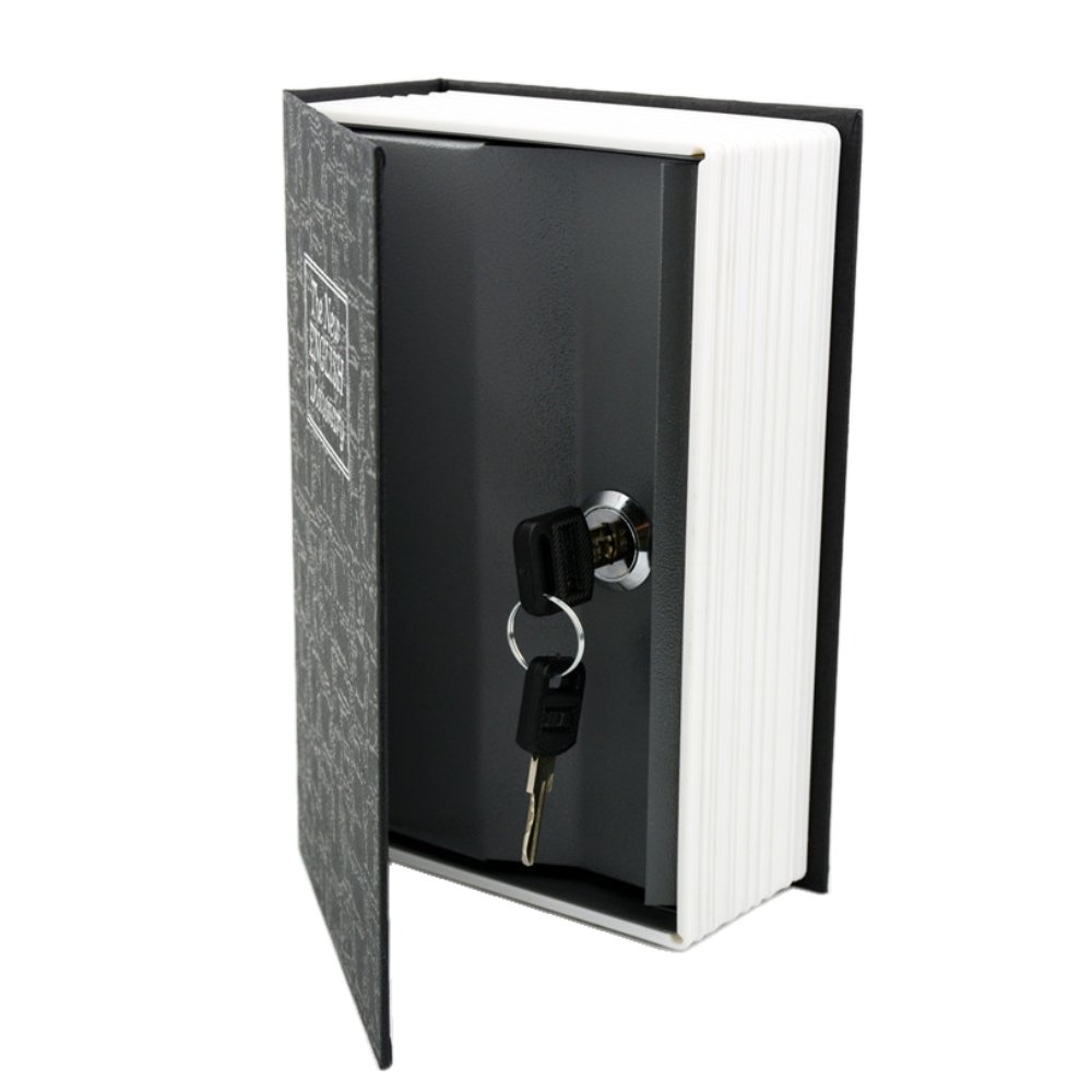 Hidden Security Safe Box - Small Black Dictionary Book Safe for Cash, Jewelry & Valuables - Perfect for Home, Office & Travel Security
