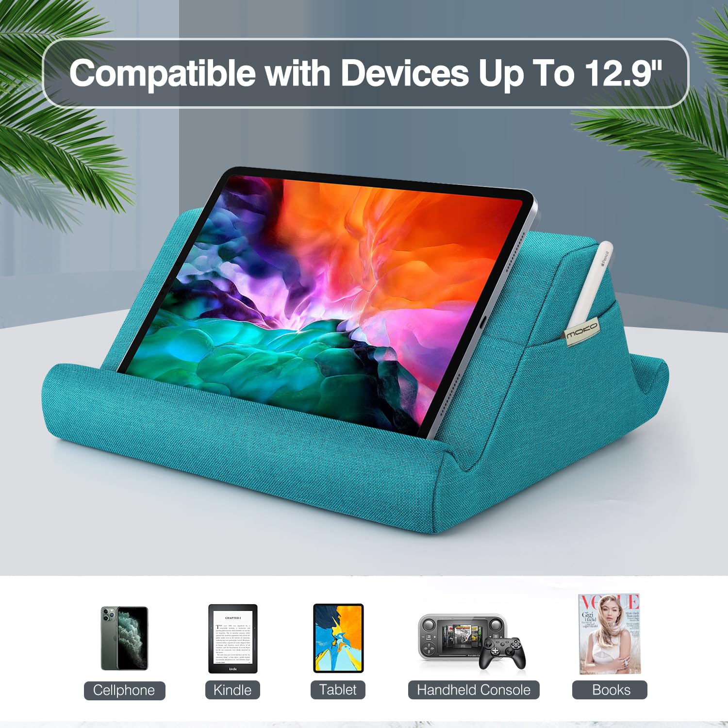 MoKo Tablet Pillow Holder - Multi-Angle Soft Stand for iPad 10.2