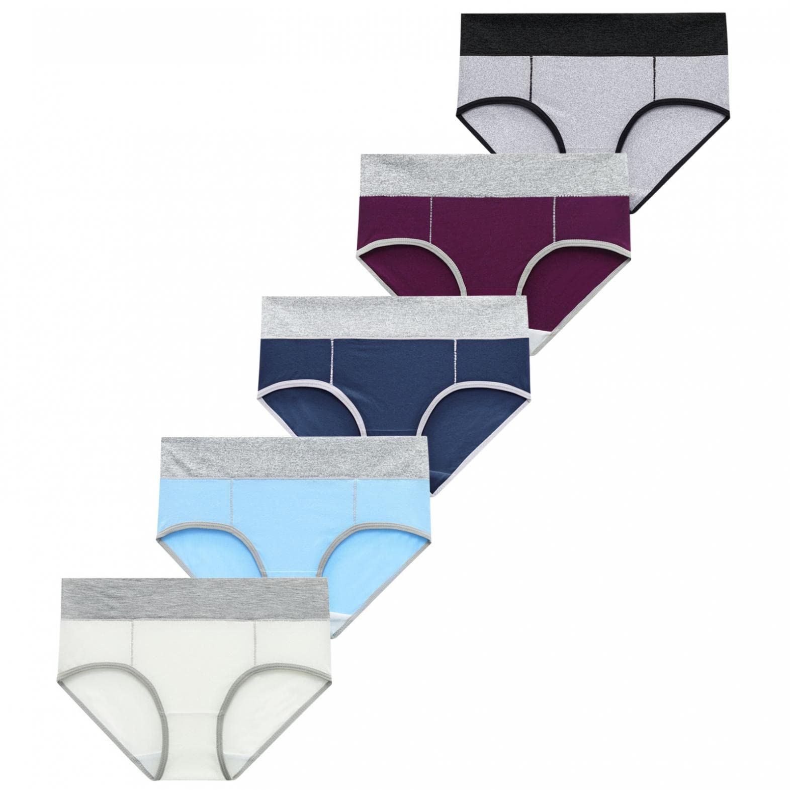 Women's Cotton Underwear 5-Pack - Soft Breathable Full Coverage Briefs for Women - Comfortable Ladies Panties for Everyday Wear, Workout & Sleep