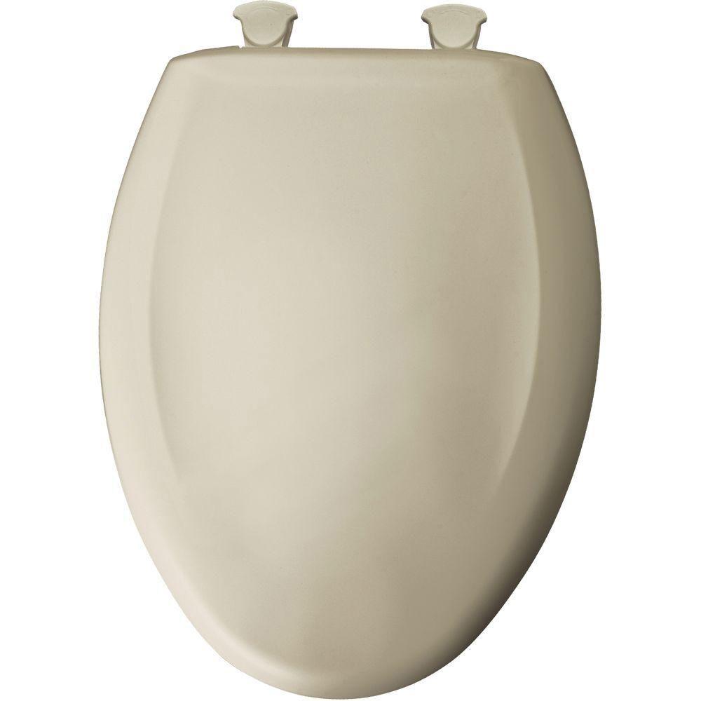 Bemis Slow Close Elongated Toilet Seat with STA TITE Hinges - Bone Color 529748 | Durable & Quiet Closing for Bathroom Comfort | Perfect for Home, Office & Commercial Use