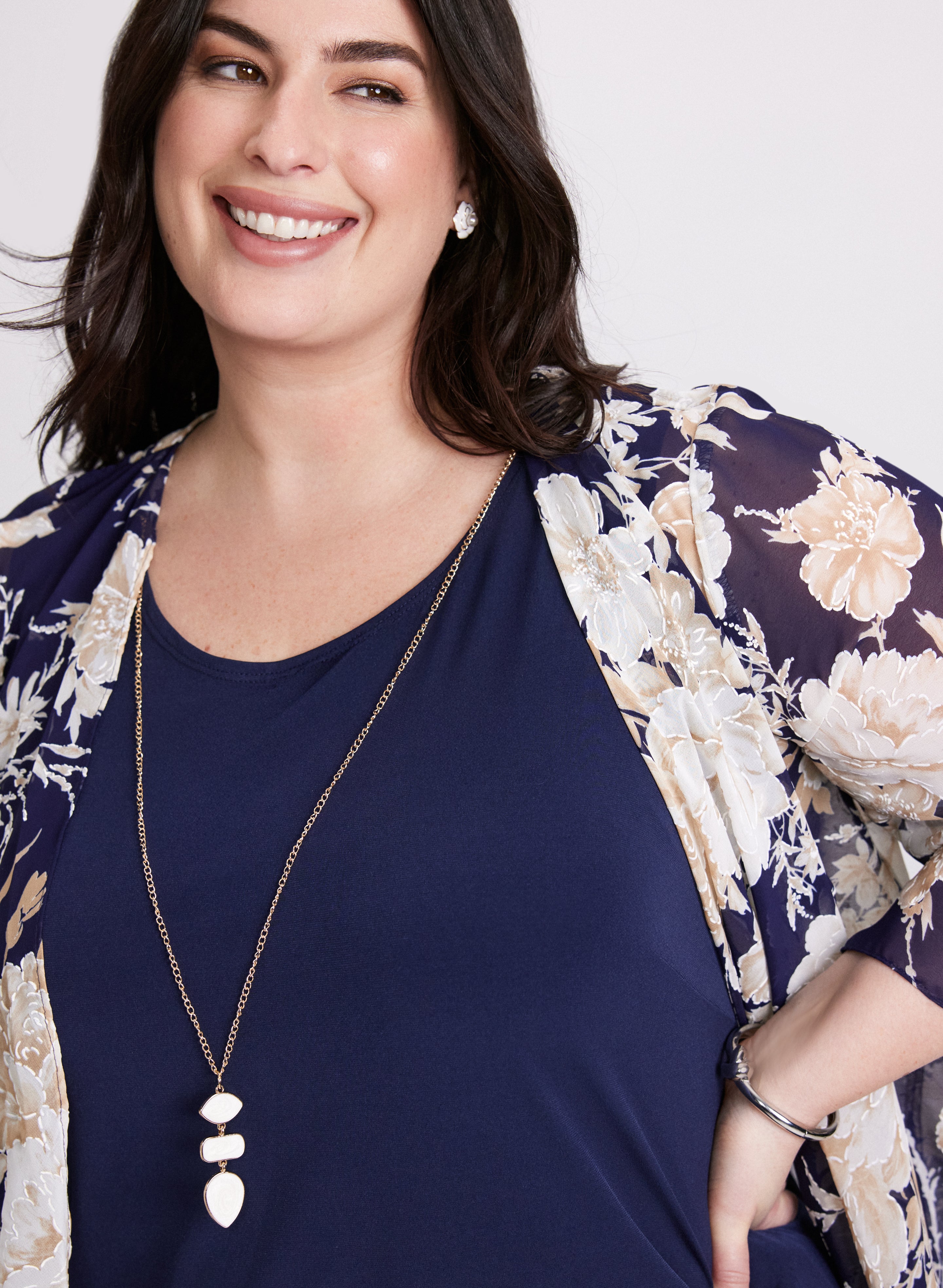 Floral Cardigan and Necklace Set for Women - Elegant Dress Outfit for Spring, Summer, Date Night & Special Occasions