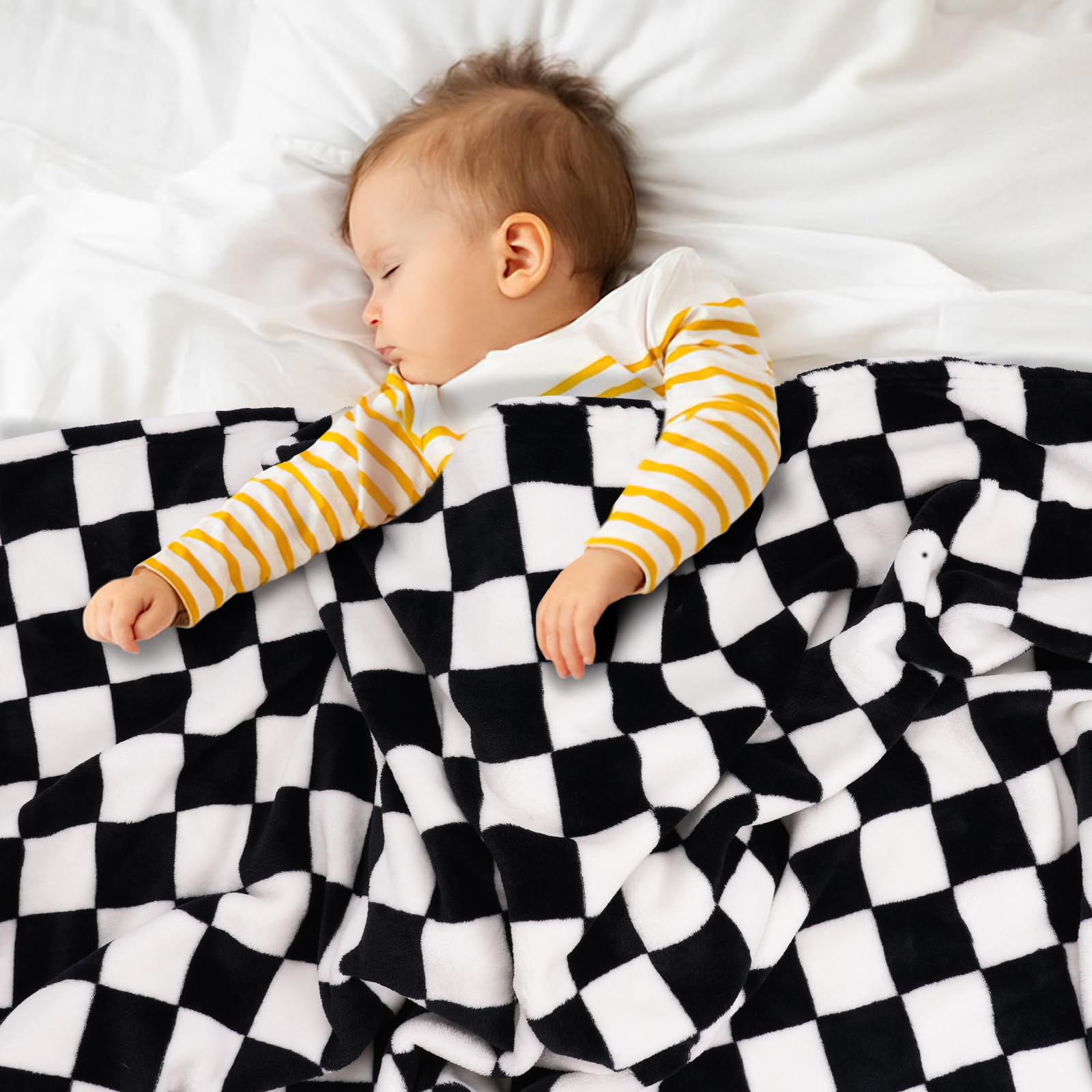 Soft Plush Checkered Baby Blanket - 30