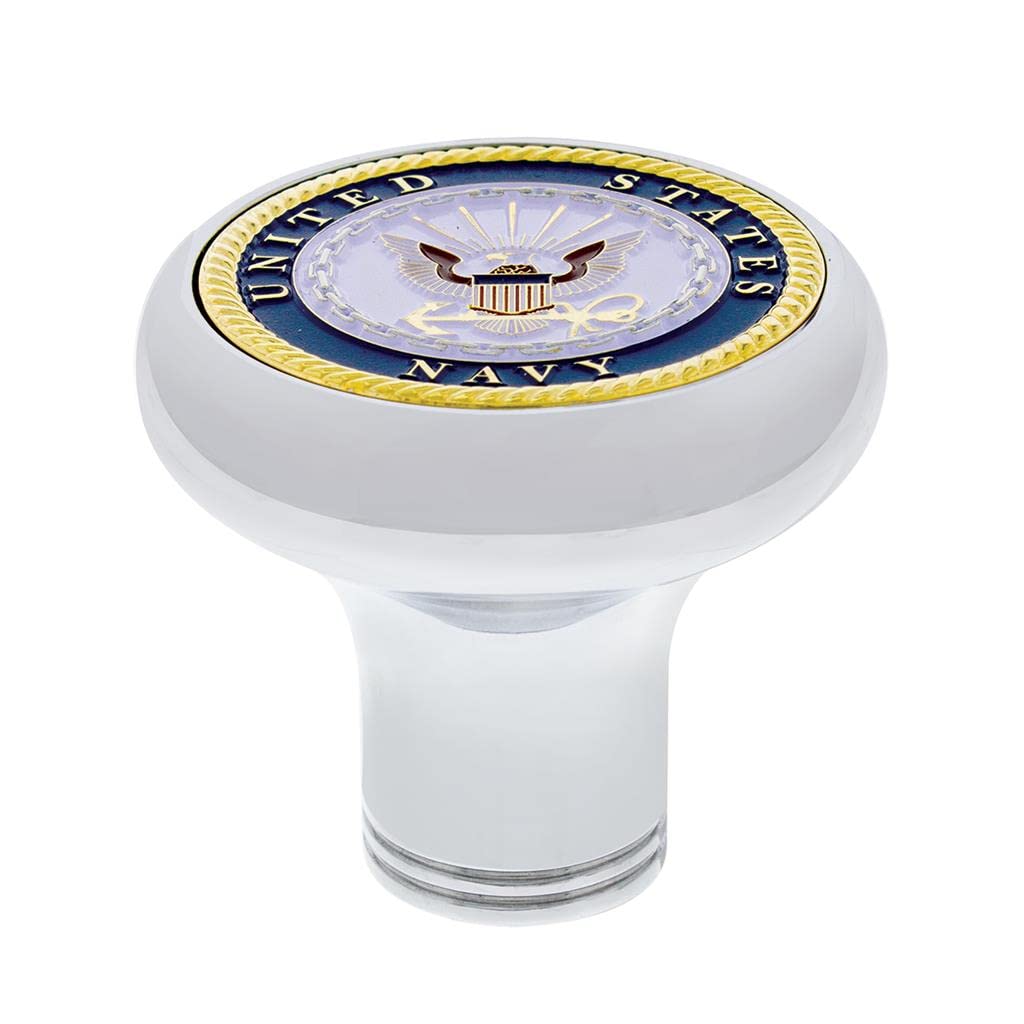 United Pacific 22962 Deluxe Military Medallion Air Brake Valve Control Knob - Navy Blue - Heavy Duty Replacement for Trucks & Trailers - Perfect for Semi, RV & Commercial Vehicle Upgrades