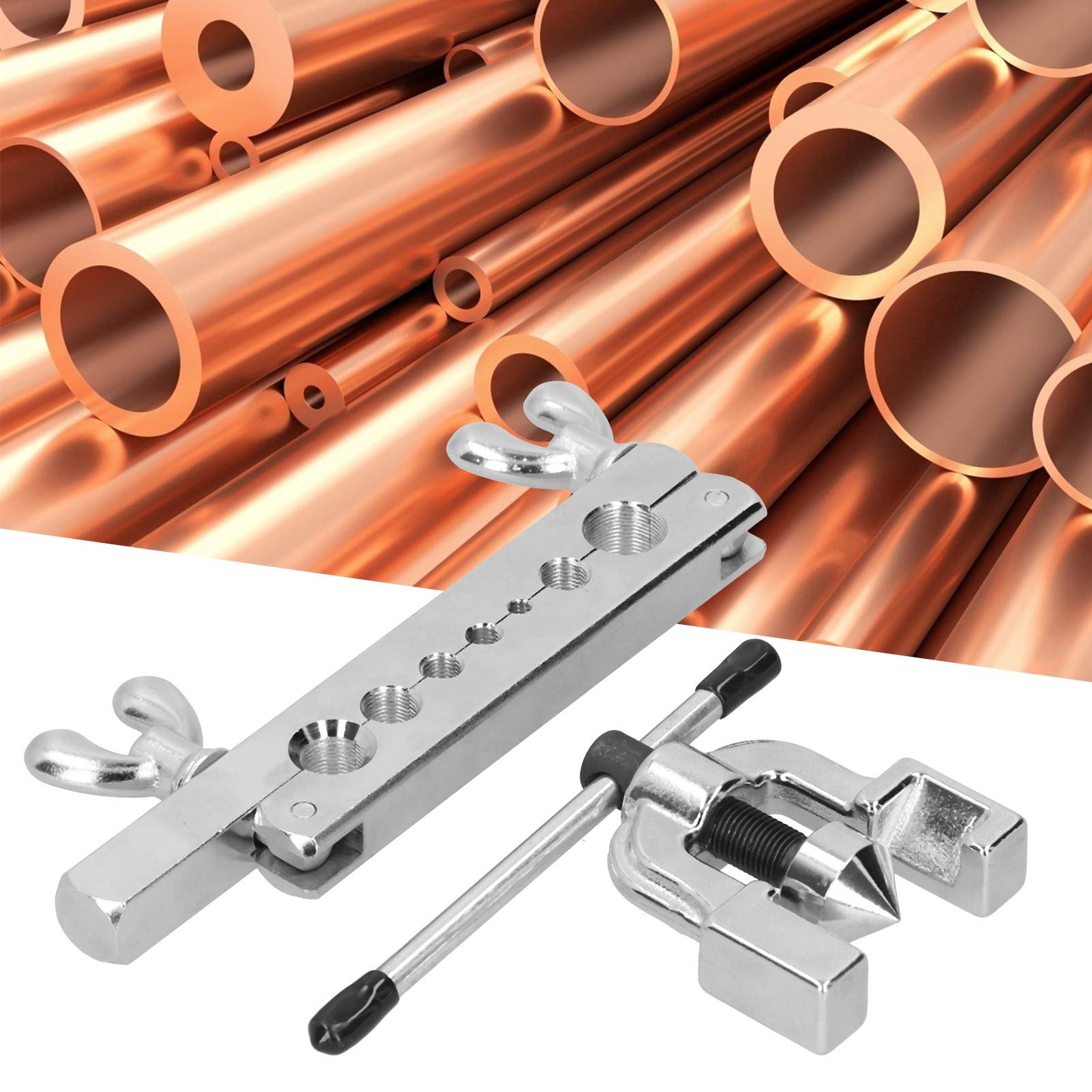 VINGVO Flaring Tool Set - High Efficiency Steel Tube Flaring Kit for Copper Pipes | Professional Plumbing, HVAC & Automotive Repair Tool | Perfect for DIY Home Improvement & Pipe Installation Projects