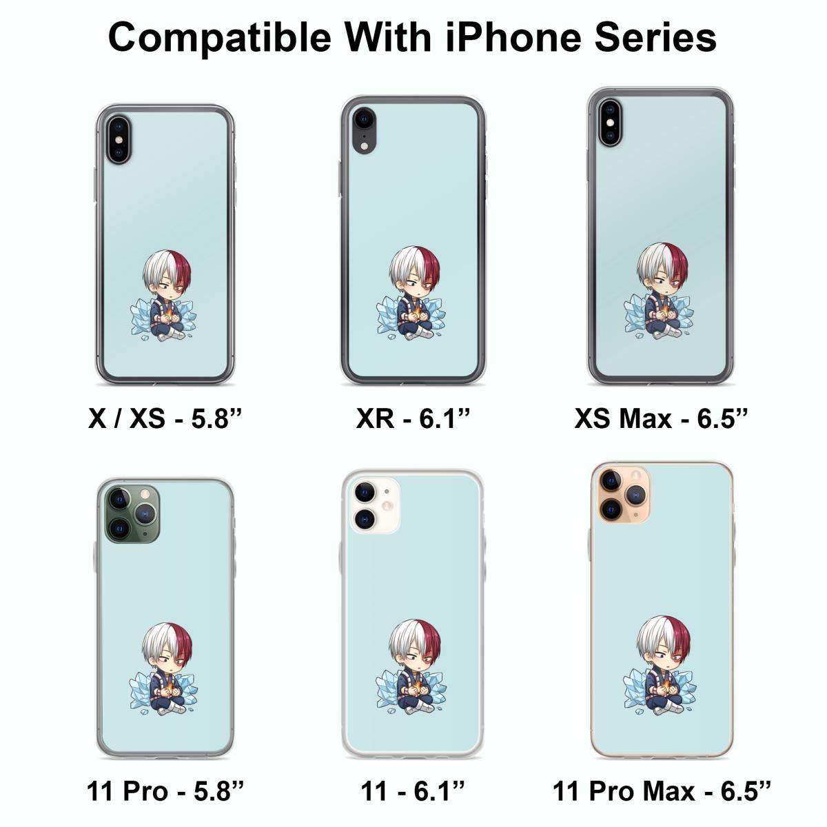 Shoto Todoroki Anime Phone Case for iPhone 15 14 13 12 11 Pro Max Mini X XS XR 8 7 6 6s Plus - Clear Protective Cover - Perfect for My Hero Academia Fans & Anime Lovers
