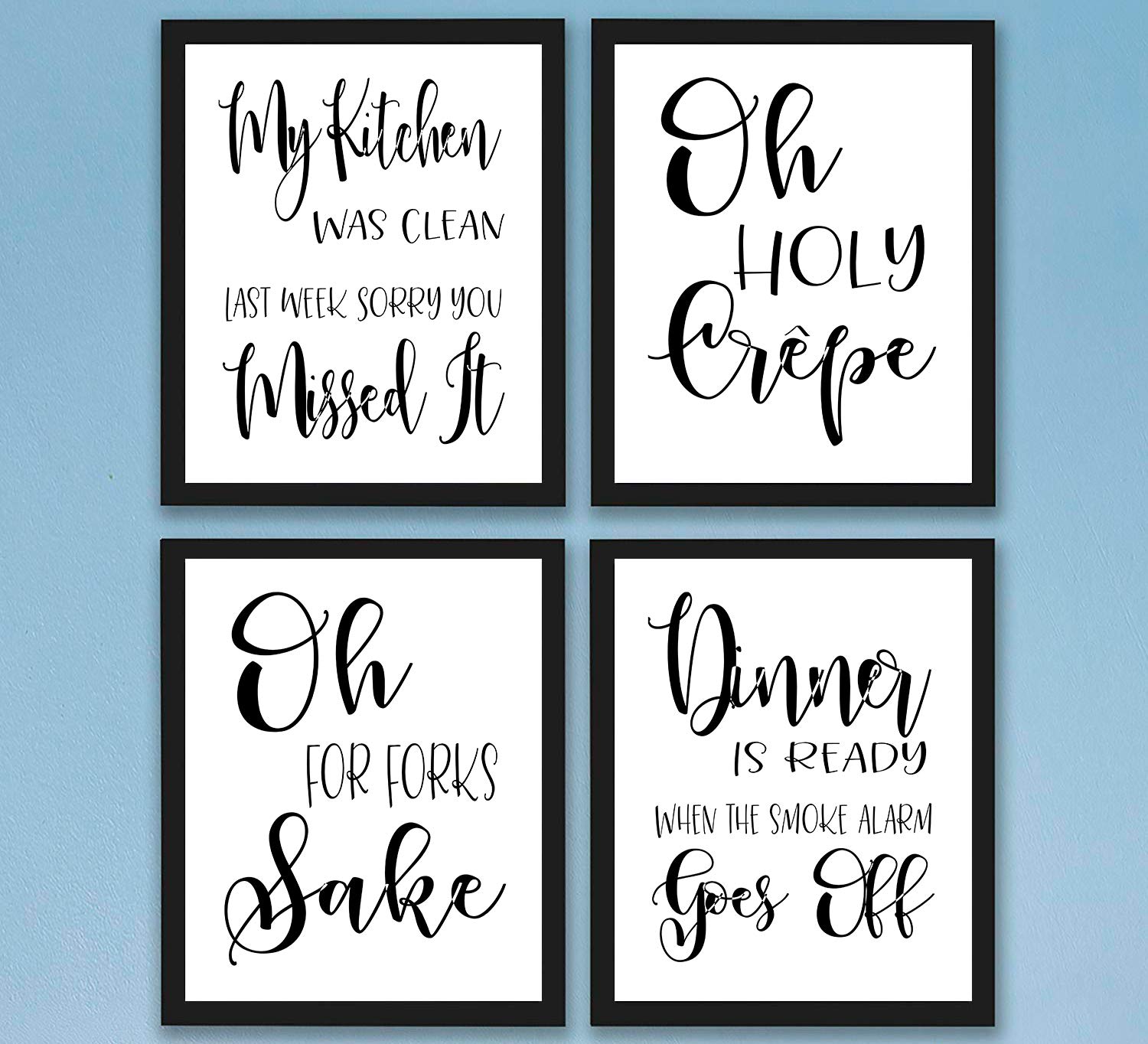 Set of 4 Kitchen Quotes & Sayings Art Prints - 8x10 Unframed Wall Decor | Inspirational Kitchen Wall Art for Home, Office & Gifts | Perfect for Farmhouse, Modern & Rustic Kitchen Decor