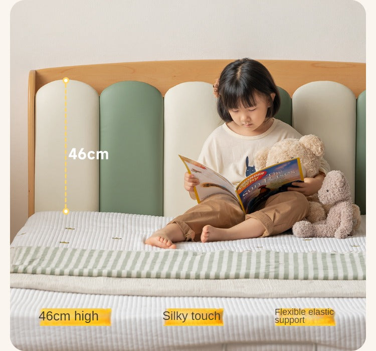 Solid Beech Wood Soft Single Kids Bed - Durable & Safe Children's Bedroom Furniture for Toddlers & Teens - Perfect for Bedrooms, Daycare, and Guest Rooms