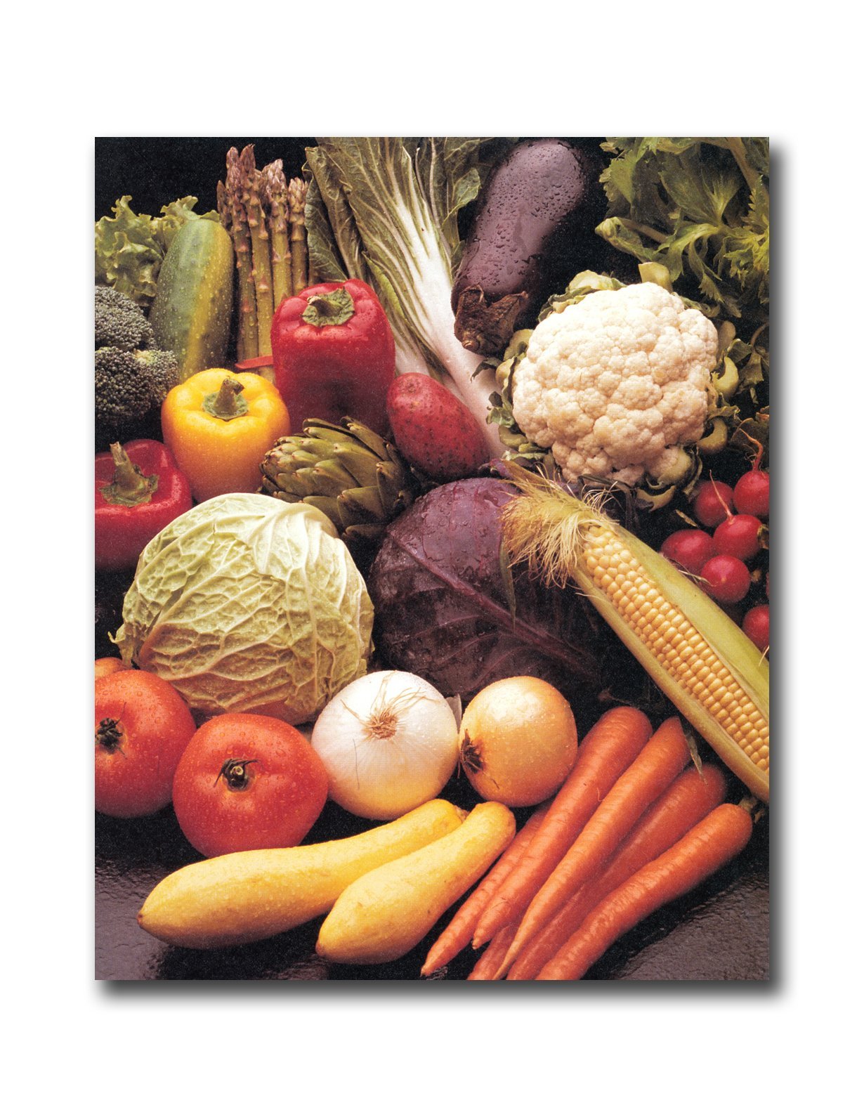 8x10 Kitchen Wall Art Print - Squash, Carrots, Corn, Peppers & Onions - Perfect for Farmhouse Decor, Dining Room & Cooking Inspiration