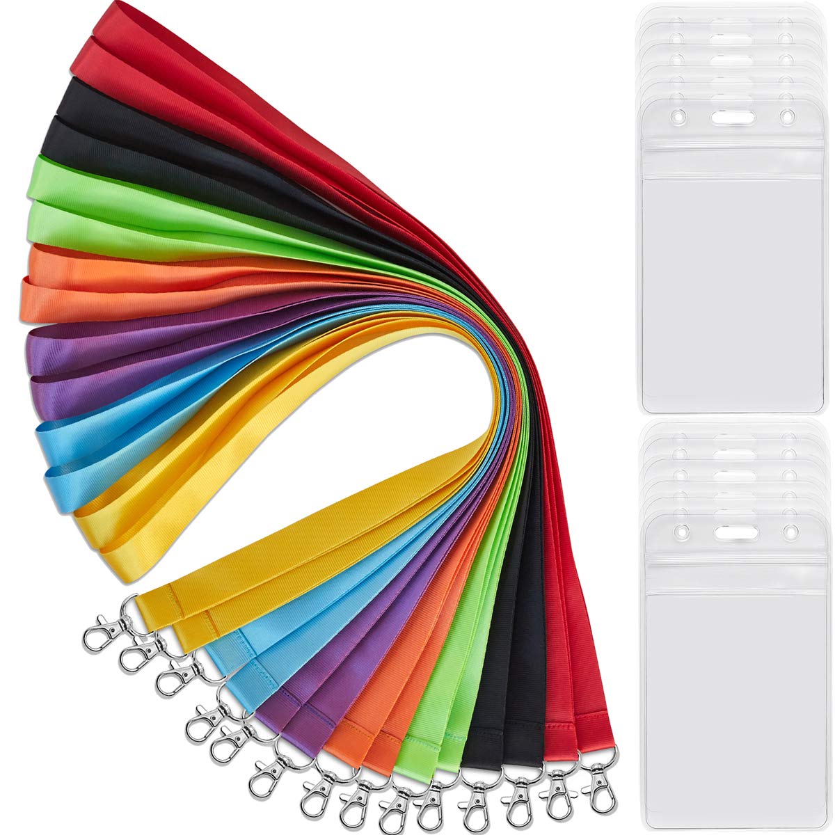 YOUOWO 14 Pack Cruise Lanyards with ID Badge Holder - Office Keychain & Event Use