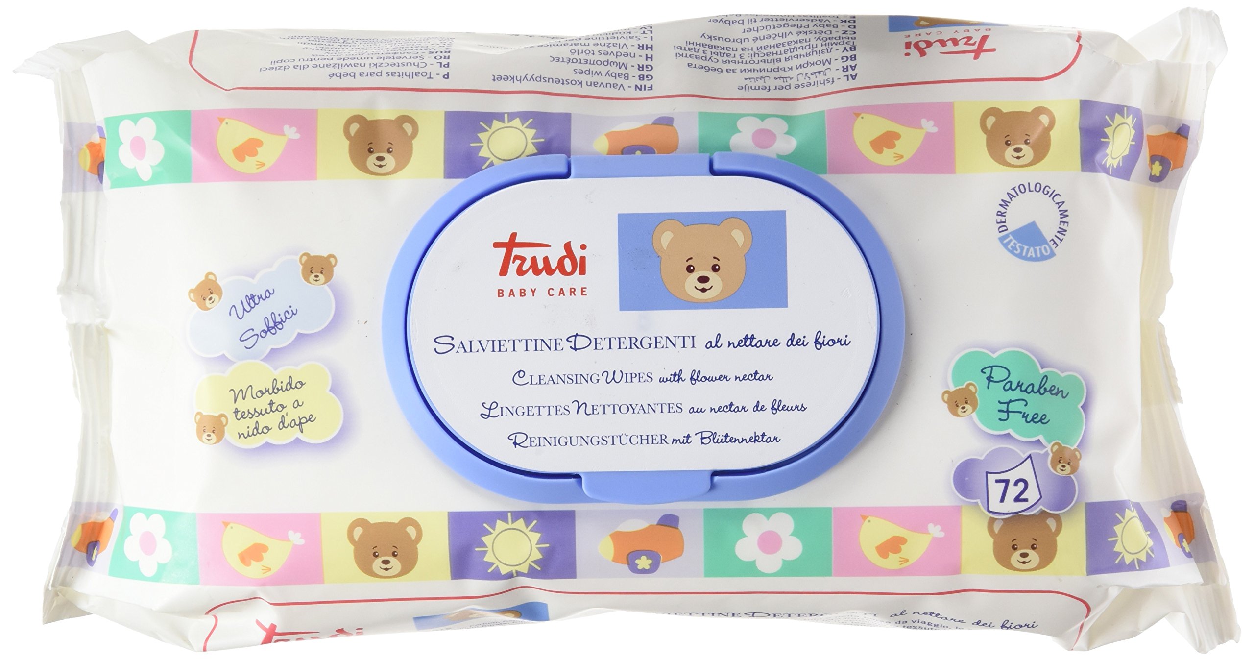 Trudi Baby Wipes 72 Pack - Flower Net for Gentle Cleaning | Diaper Change & Travel