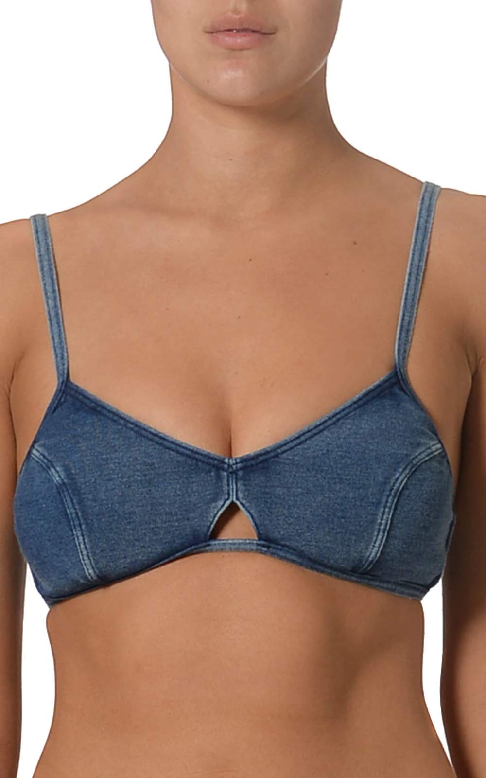 Seafolly Women's Deja Blue Bralette Bikini Top - Comfortable Swimwear for Beach, Pool & Vacation | Perfect for Sunbathing and Water Activities
