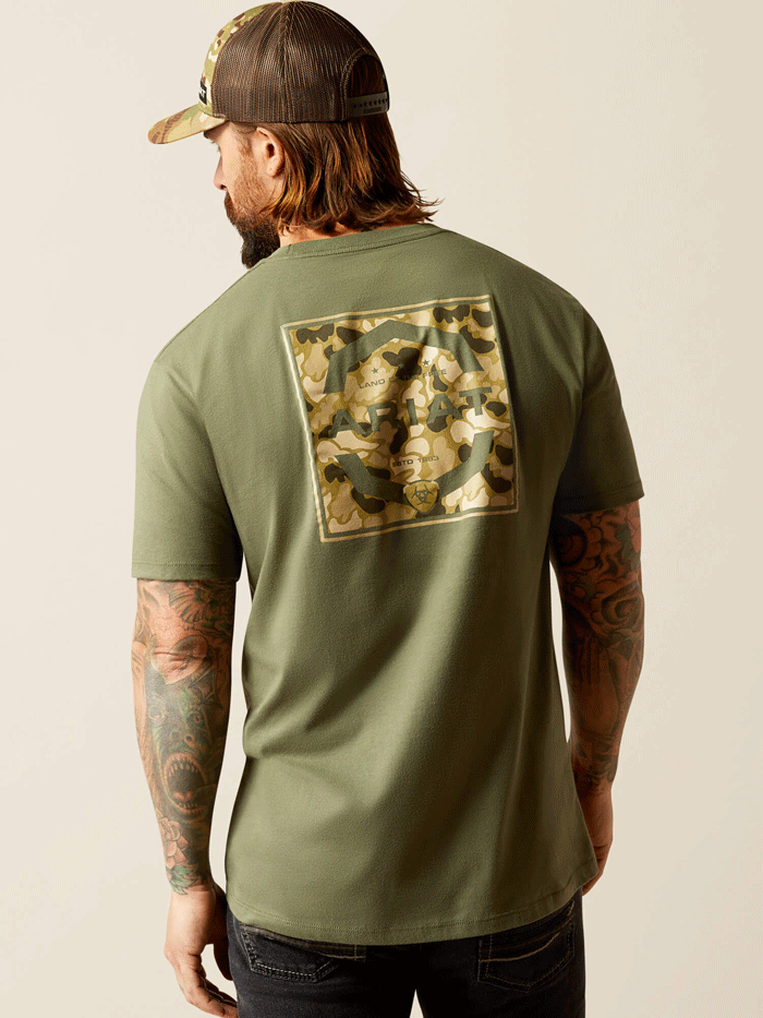 Ariat Men's Duck T-Shirt in Surplus Green - Comfortable Casual Workwear for Outdoor Activities and Everyday Wear
