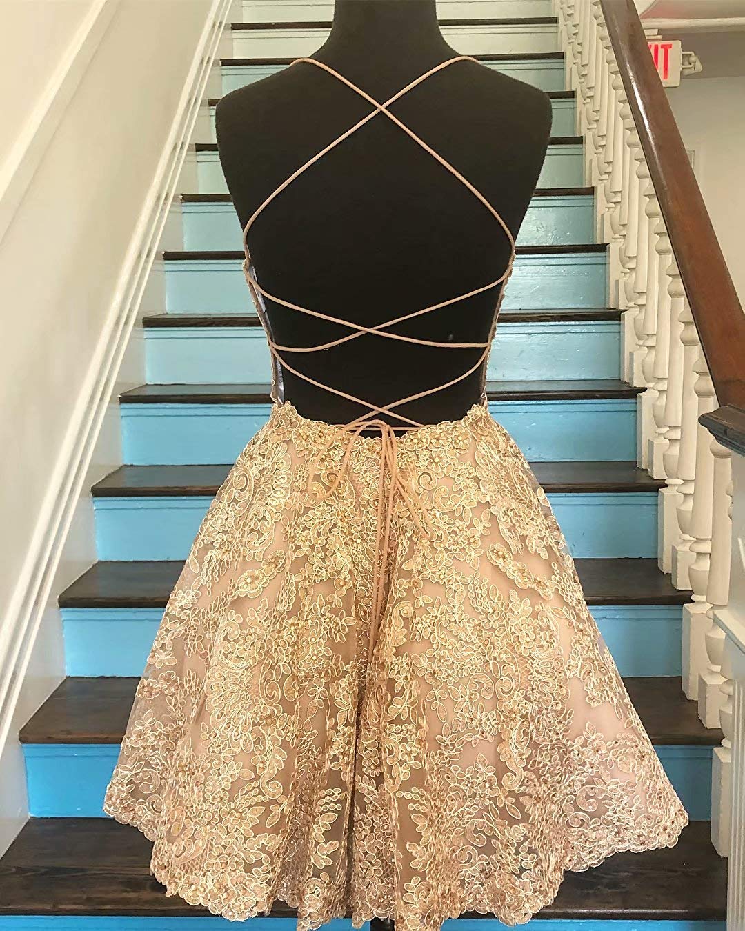 JAEDEN Short Lace Homecoming Dresses 2024 | Backless HOCO Prom Dress for Women | Perfect for School Dances, Parties & Special Occasions