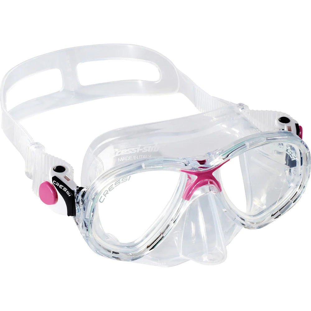 Cressi Marea Junior Clear/Pink Snorkeling Mask for Kids - Perfect for Swimming, Snorkeling, and Beach Adventures