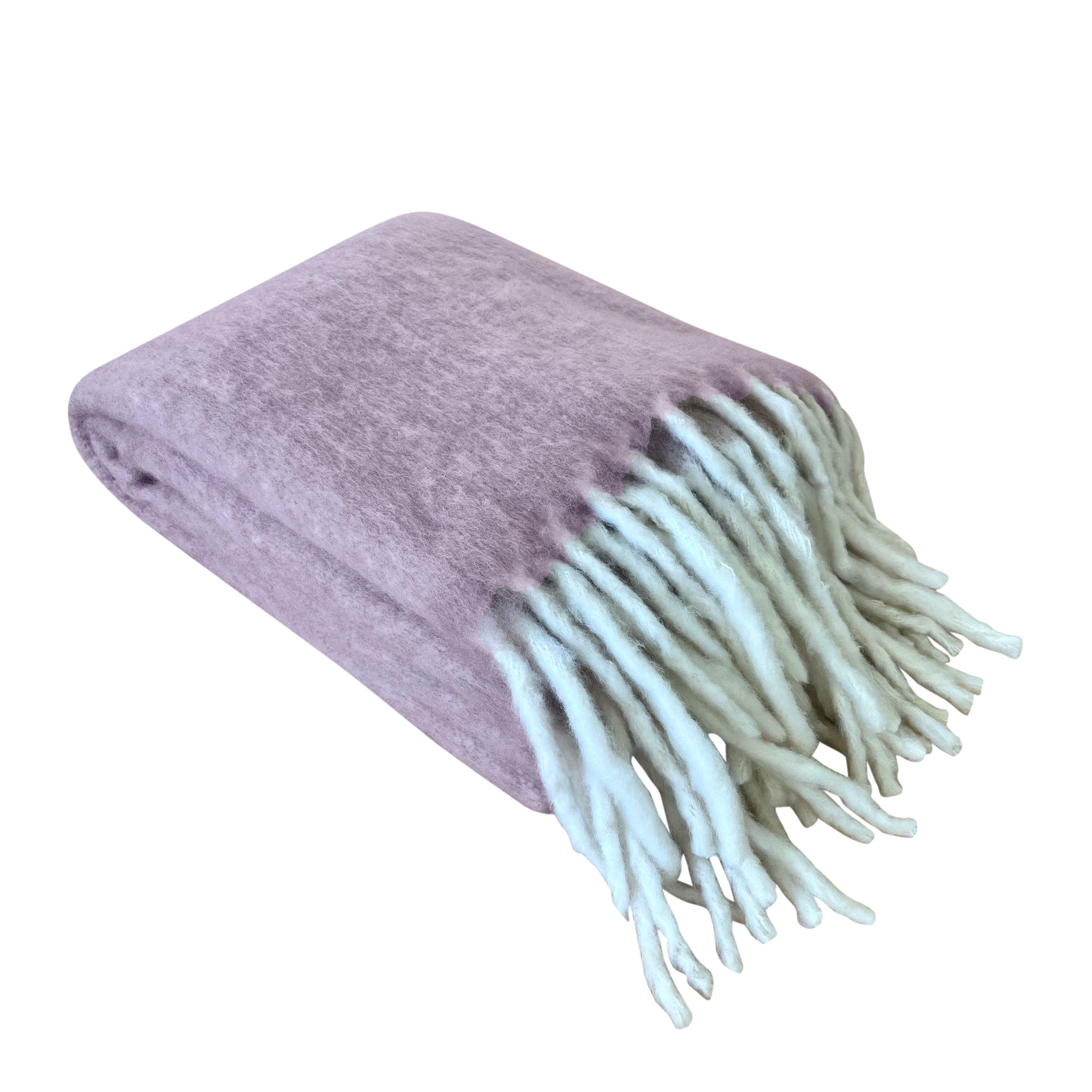 Michelle Faux Mohair Throw Blanket 51x67 Inches Mauve - Soft Cozy Plush Decorative Throw for Couch, Bed, Sofa & Home Decor