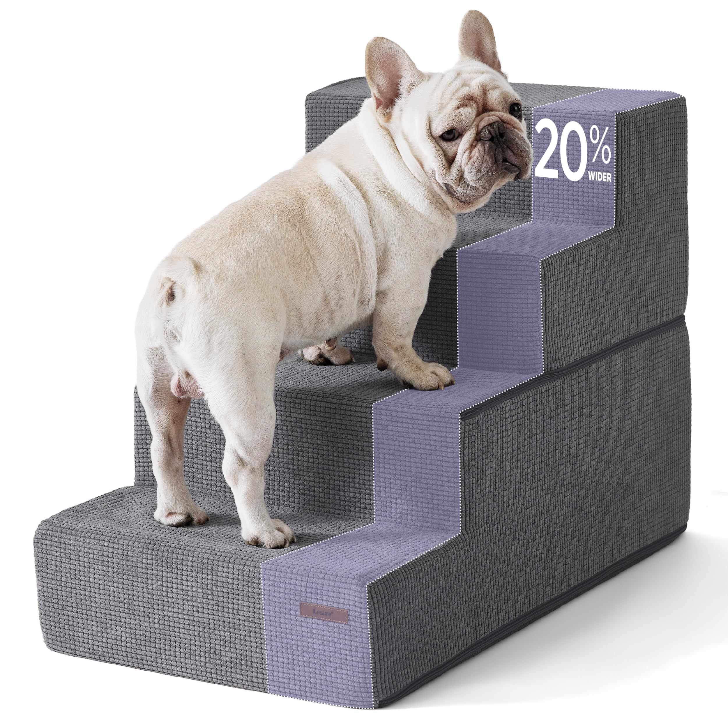 Foldable 4-Step Dog Stairs for High Beds - Non-Slip Pet Steps for Small Dogs & Cats