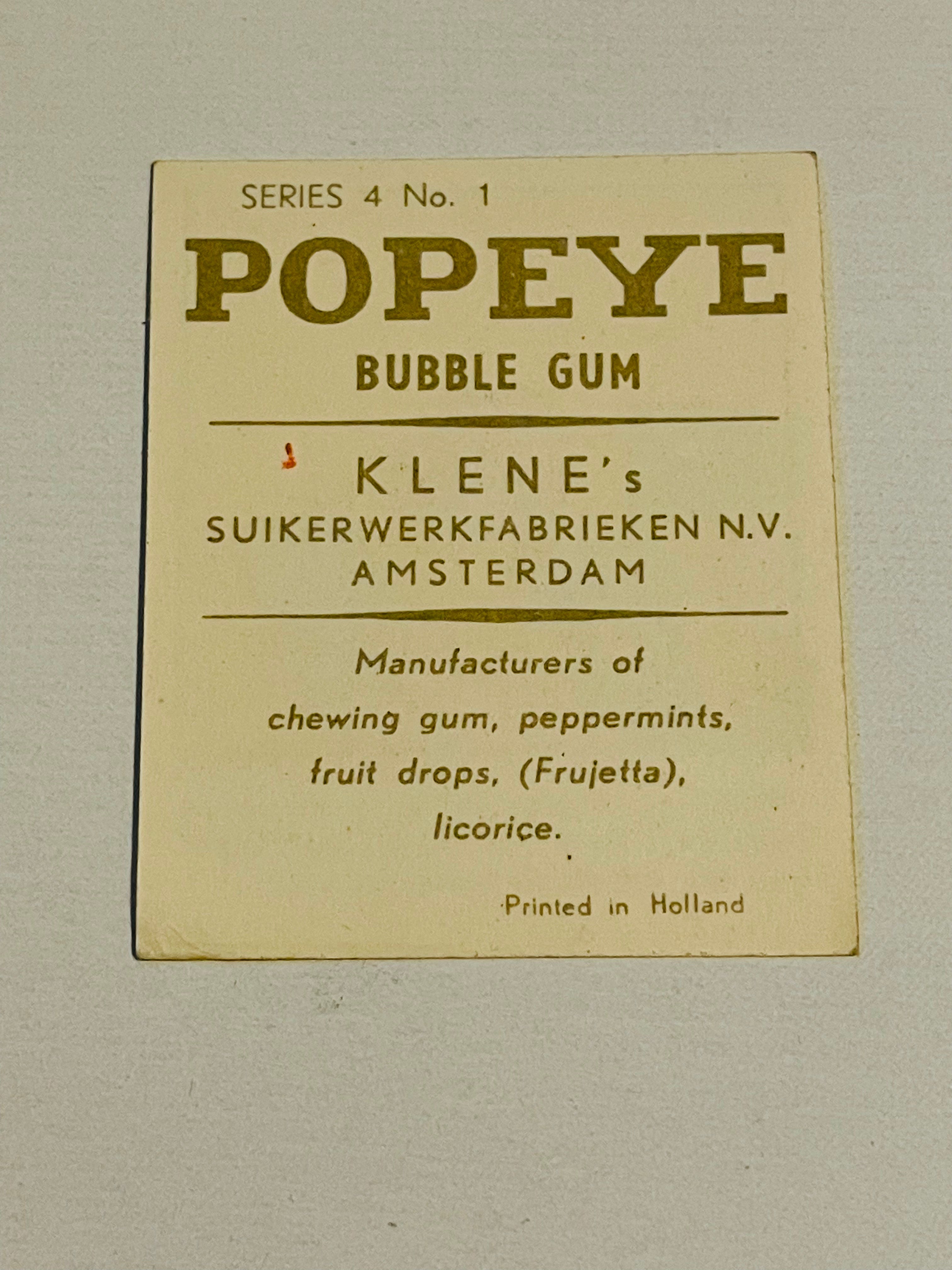 Vintage 1954 Popeye #1 Trading Card - Rare Collectible for Comic Fans & Card Enthusiasts | Perfect for Display, Gifts, and Investment Collections