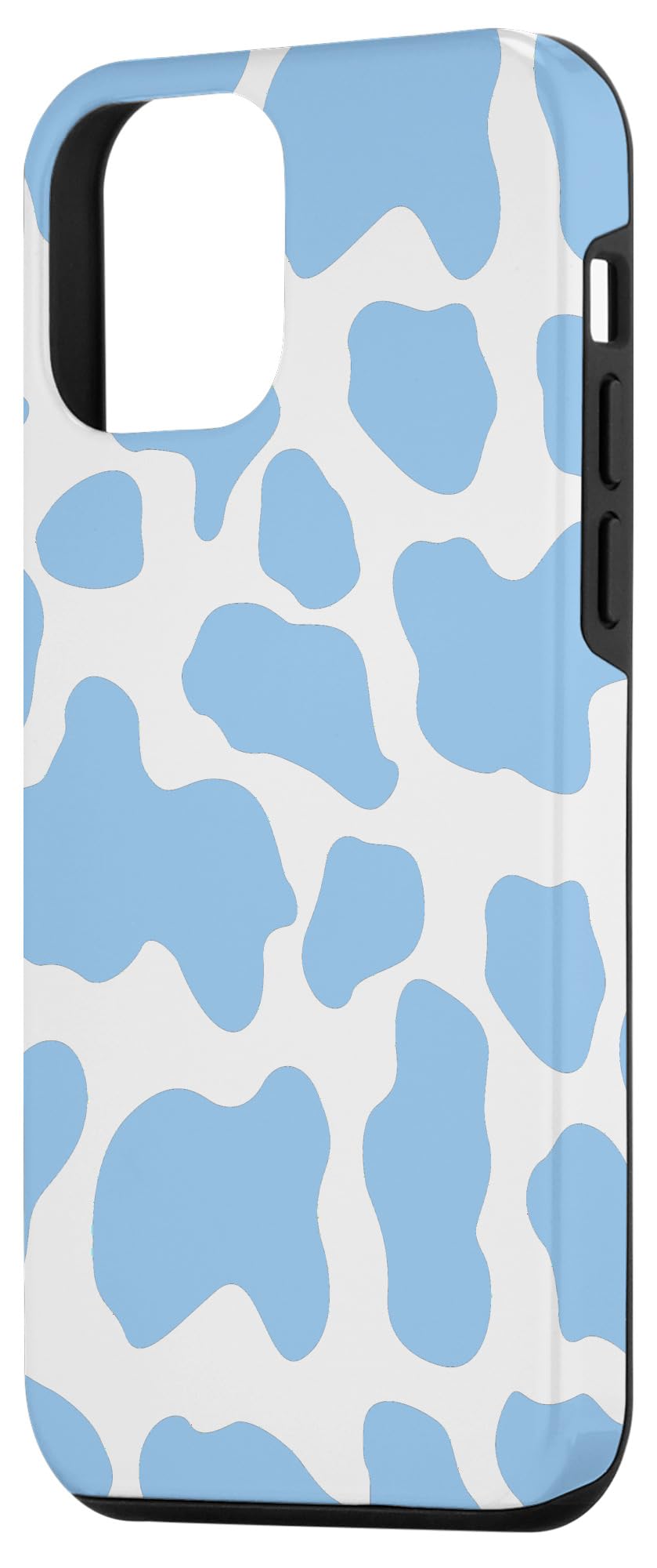 iPhone 12 Mini Case - Blue Cow Print Spotted Animal Pattern Protective Cover | Cute Durable Phone Case for Women & Girls | Perfect for School, Work & Daily Use