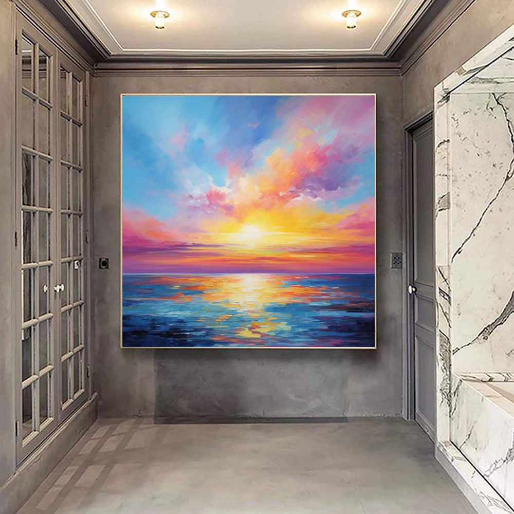 Mystical Sunrise - Premium Handmade Boho Wall Art for Home & Office Decor | Perfect for Living Room, Bedroom & Meditation Spaces