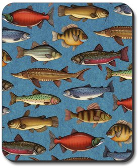 Freshwater Fish Art Plates Mouse Pad - Dan Morris Design | Non-Slip Desk Mat for Office, Gaming & Home Workspace