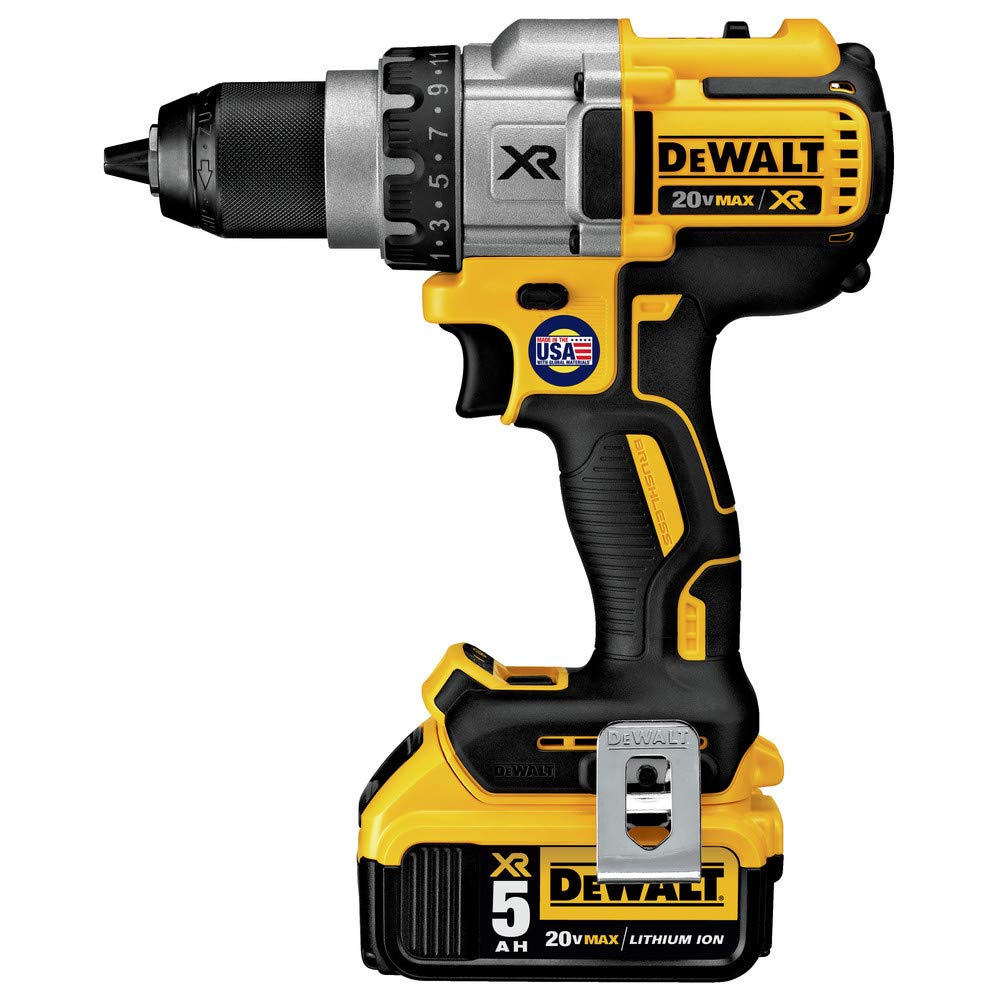 DEWALT 20V MAX XR Brushless Cordless Drill/Driver Kit - 3-Speed, 5.0Ah Battery, Powerful & Lightweight (DCD991P2) for Home Improvement, Construction & DIY Projects