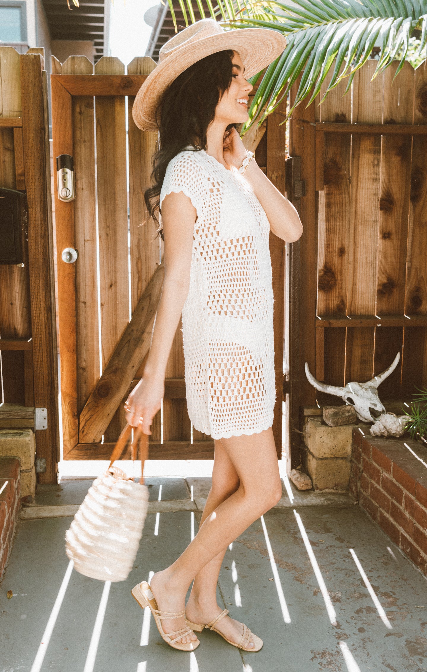 Cleo Coverup - White Crochet Beach Dress for Women | Perfect for Summer Vacations, Pool Parties & Boho Fashion