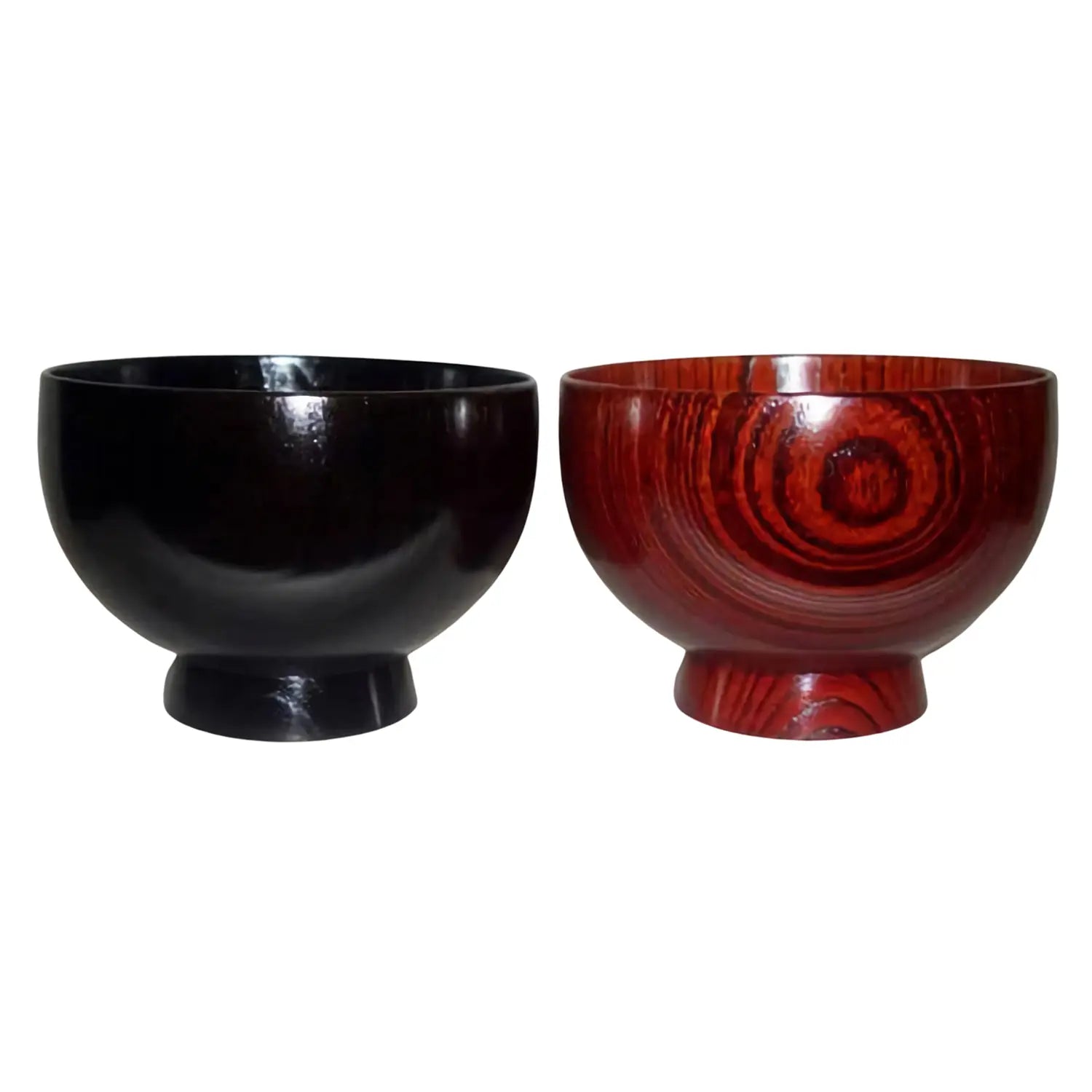 Premium Echizen Shikki Wooden Couple Bowls - Handcrafted Keyaki Fuki Urushi Finish - Perfect for Romantic Dinners & Gift Giving