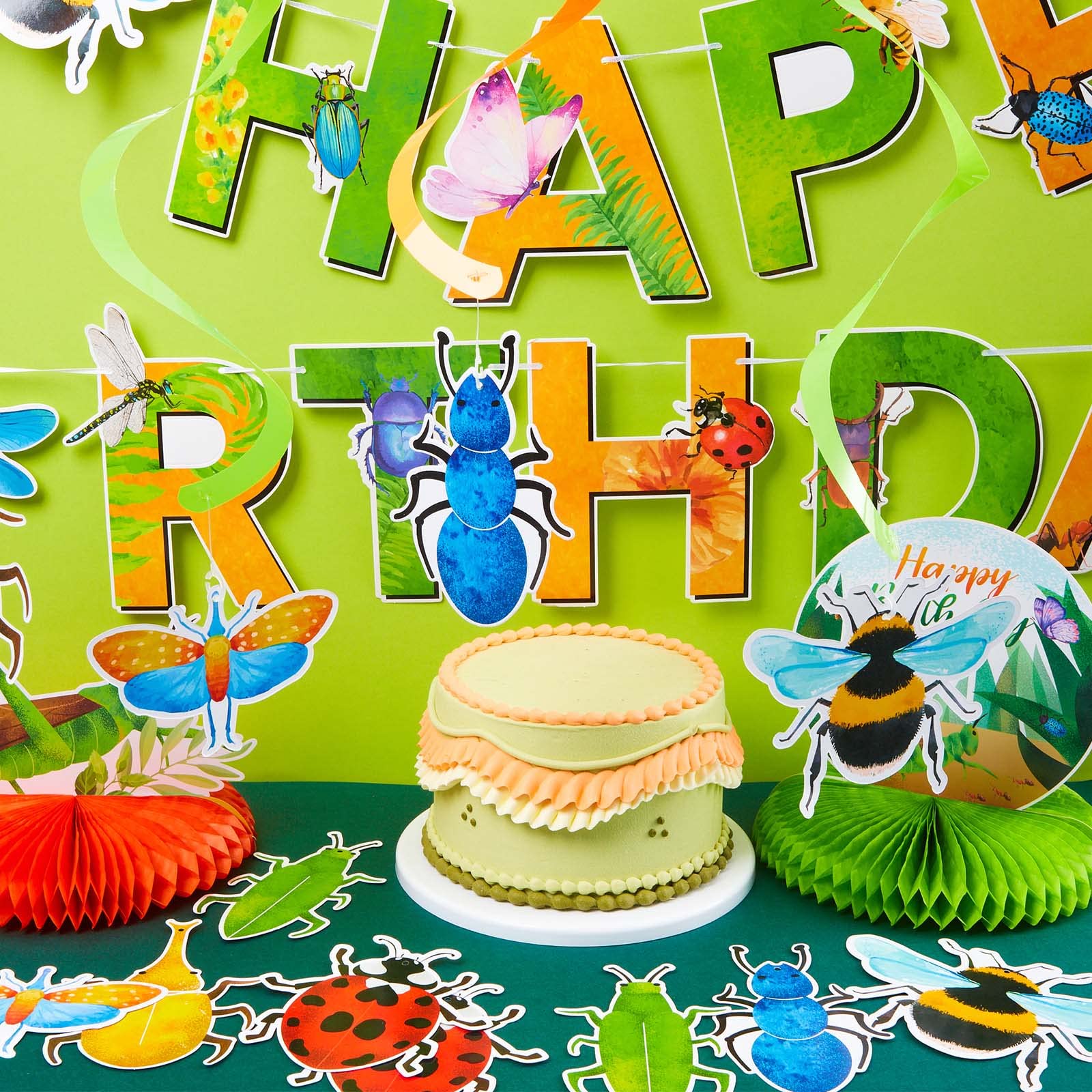 28-Piece Spring Bug Party Decorations Set - Bee, Ladybug Hanging Swirls & Honeycomb Centerpieces for Kids Birthday, Baby Shower | Insect-Themed Party Supplies for Indoor/Outdoor Decorations