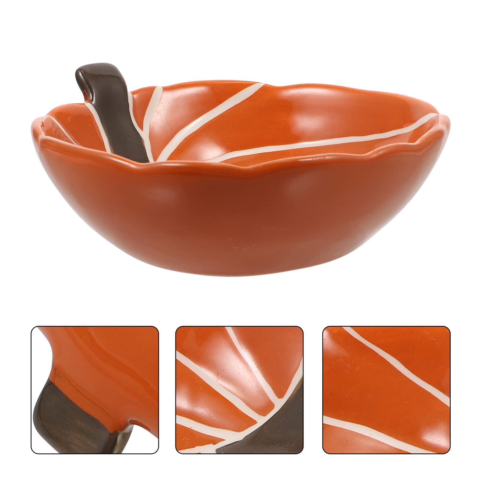 Premium Ceramic Pumpkin Plate - Personalized Breakfast, Salad, Snacks & Fruit Bowl - Thanksgiving & Halloween Party Tableware - Yellow Decorative Dish for Seasonal Dining & Home Decor